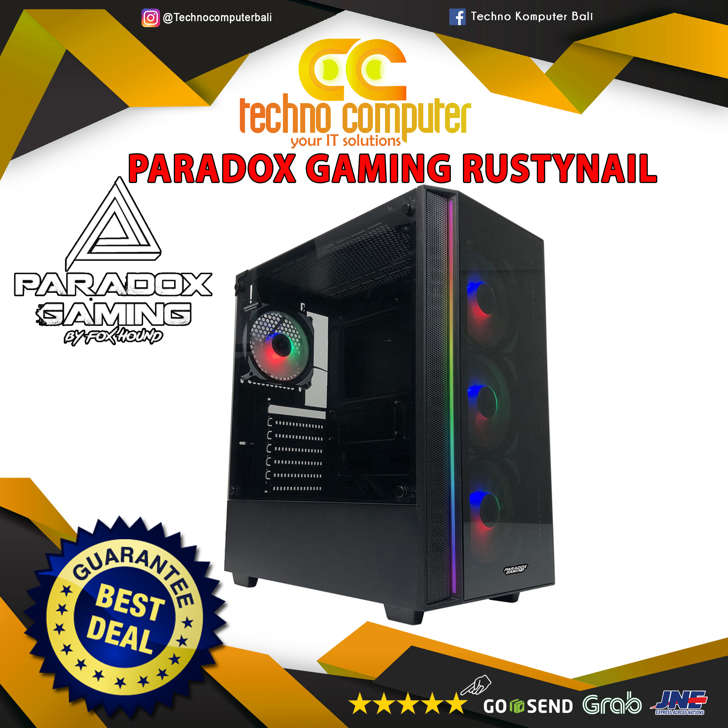 CASING PARADOX GAMING RUSTYNAIL - Free 3pcs 12cm FAN RGB