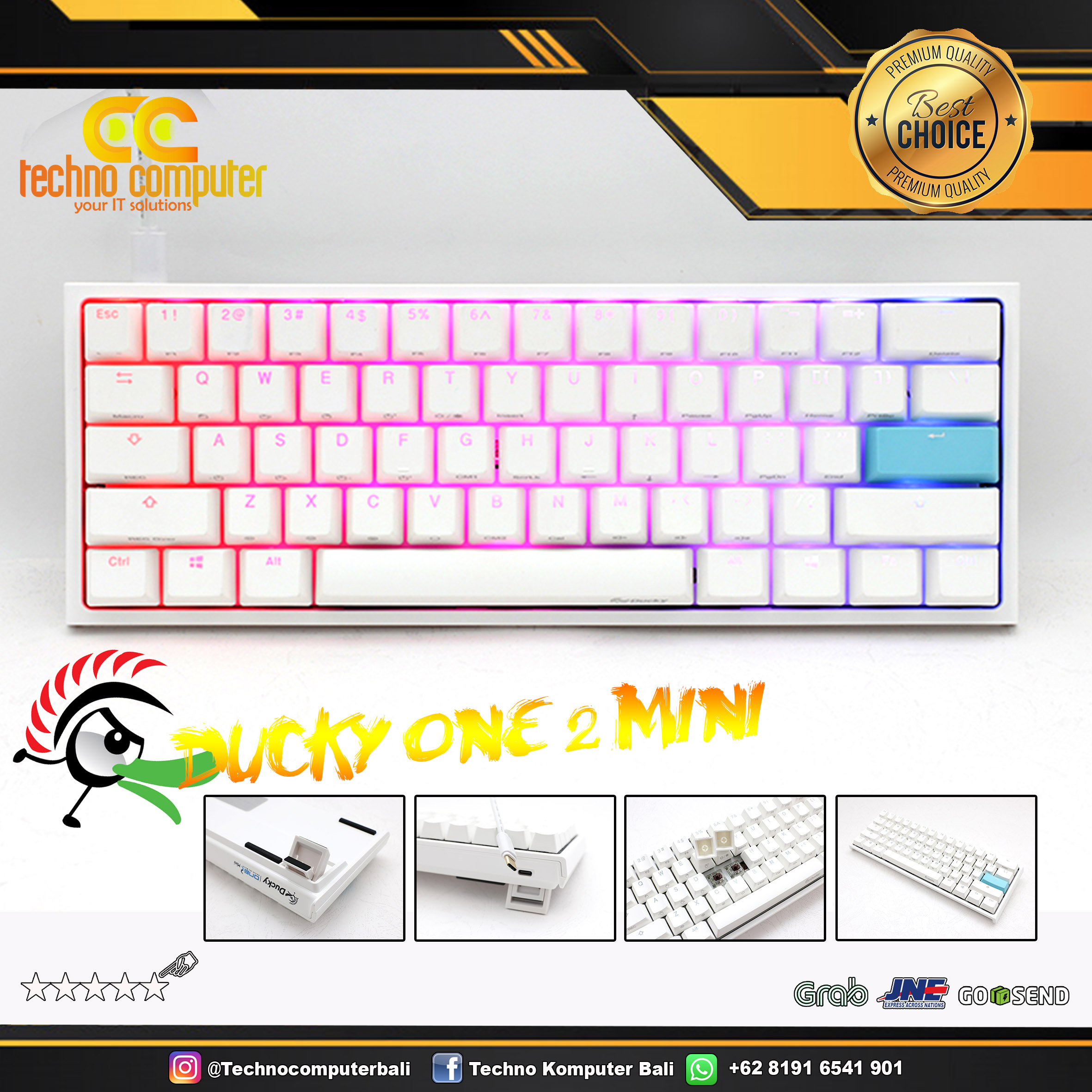 DUCKY One 2 Mini Pure White RGB - Gaming Keyboard
