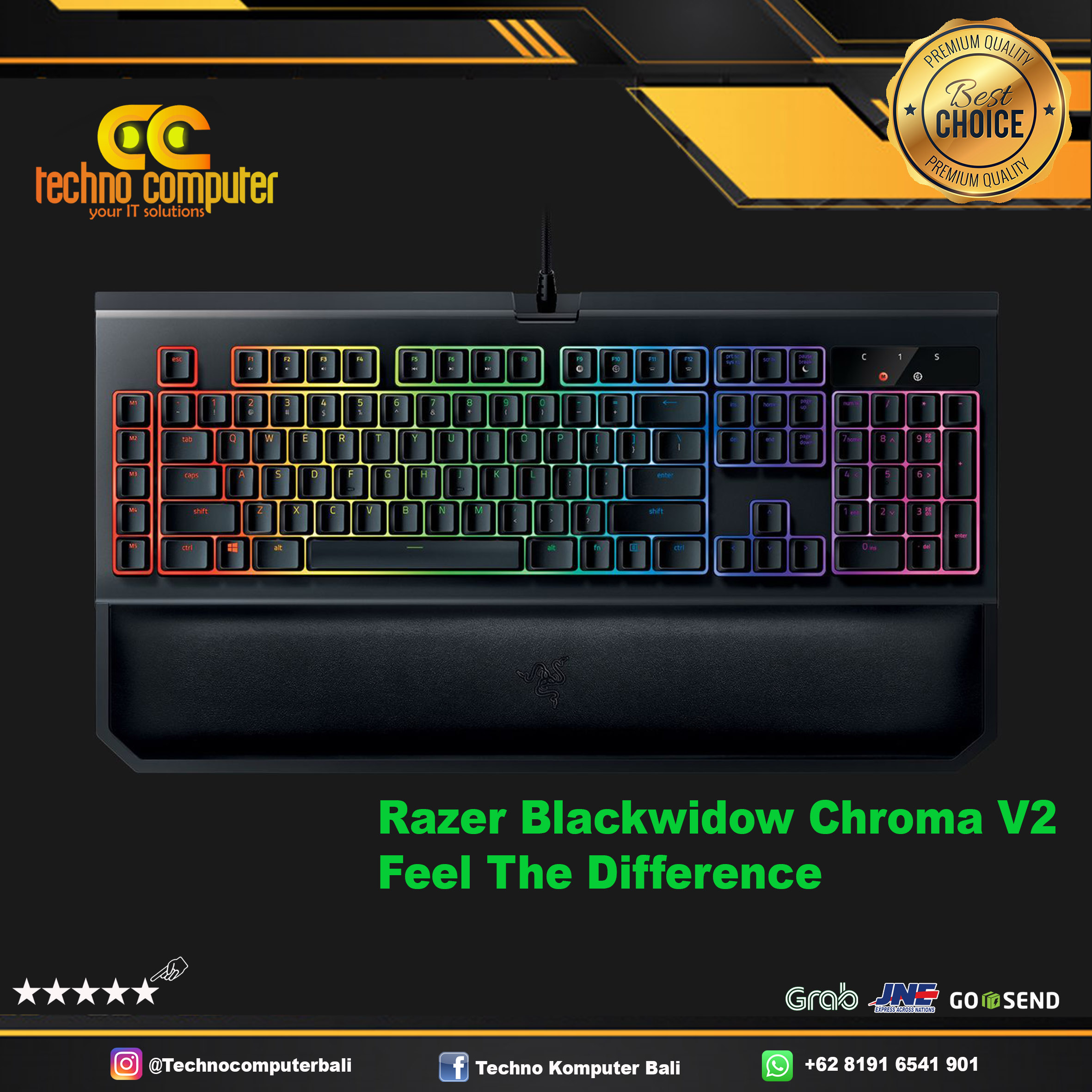 RAZER BlackWidow Chrome v2 - Mechanical Green Switch - Gaming Keyboard