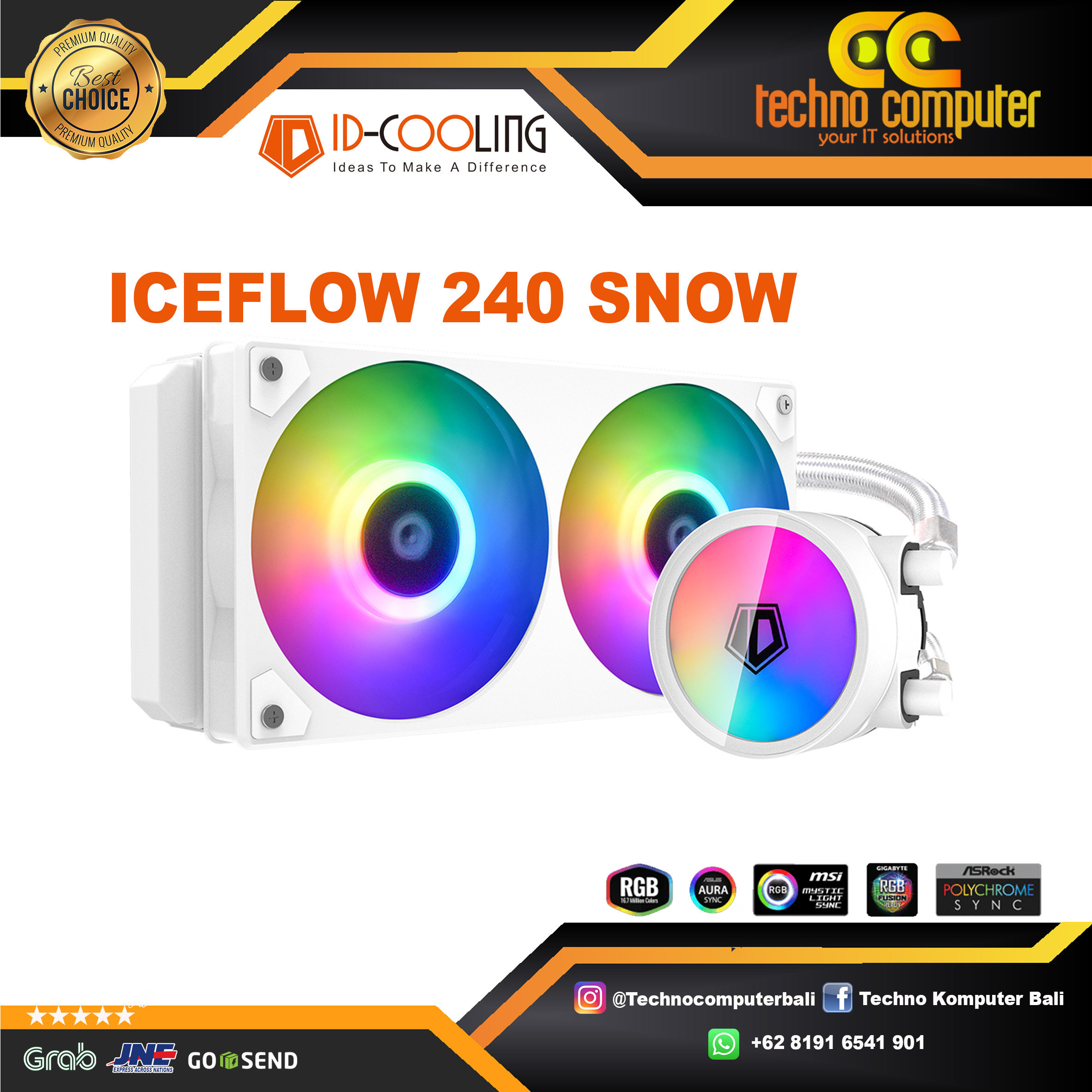 ID-COOLING ICEFLOW 240 Snow Editions - 240mm AIO Liquid Cooler