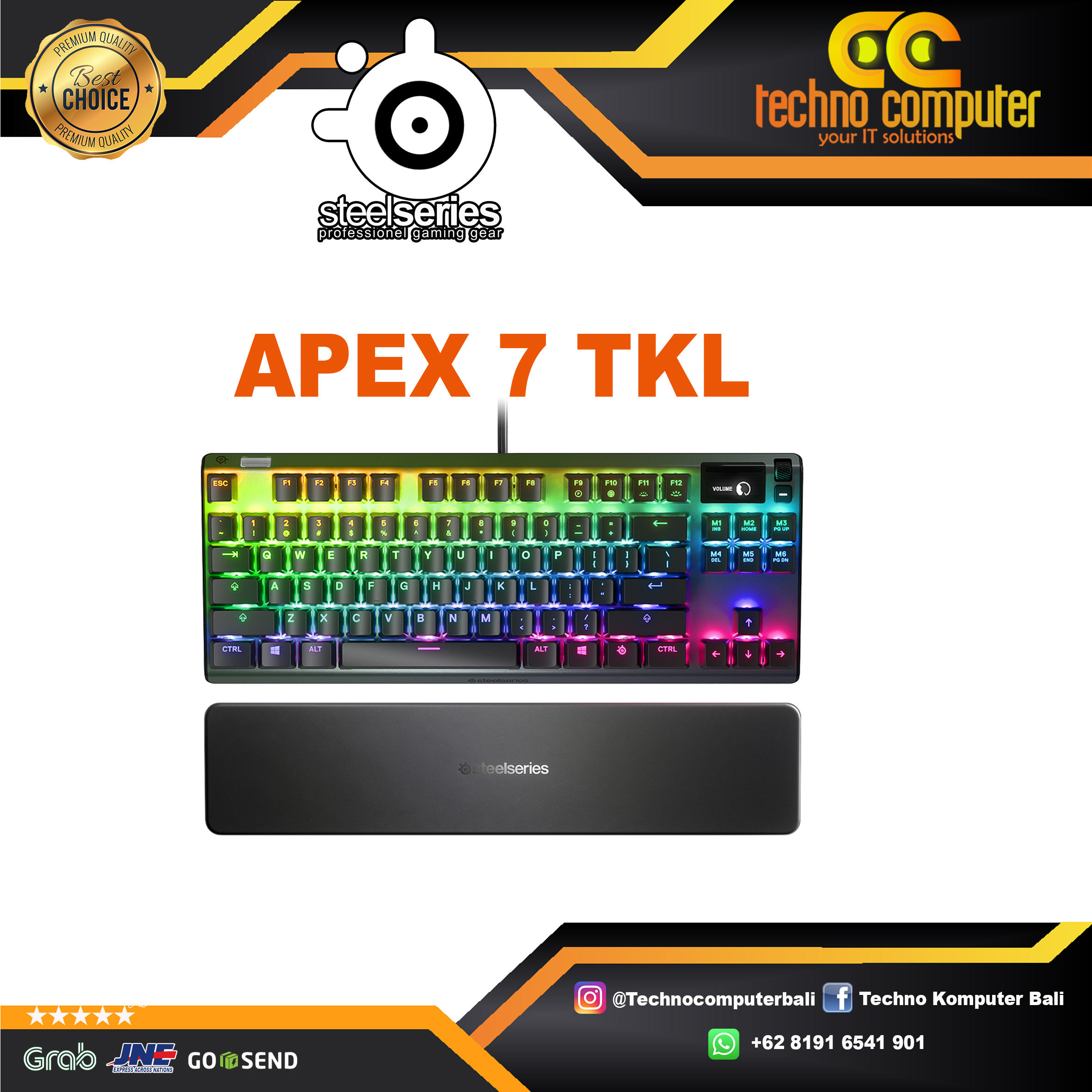 STEELSERIES APEX 7 TKL - Mechanical Red Switch - Gaming Keyboard