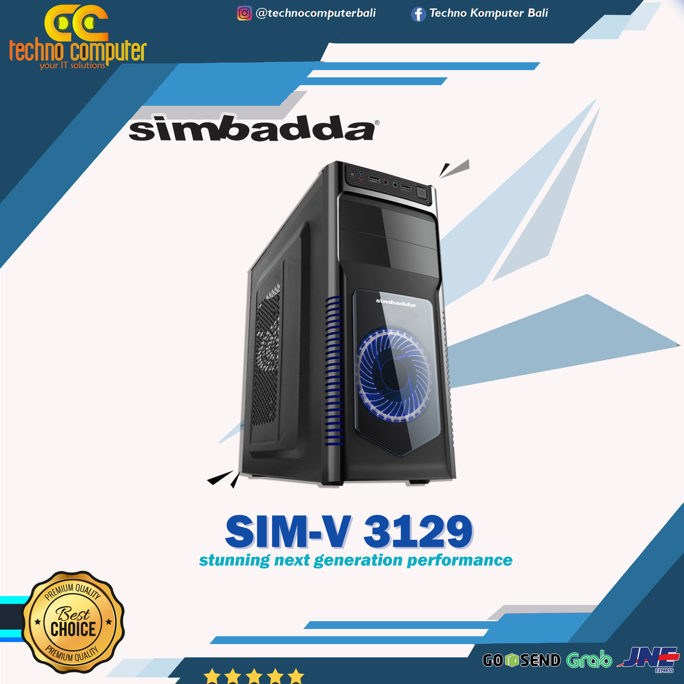 CASING SIMBADDA SIM-V 3129 PSU 380W
