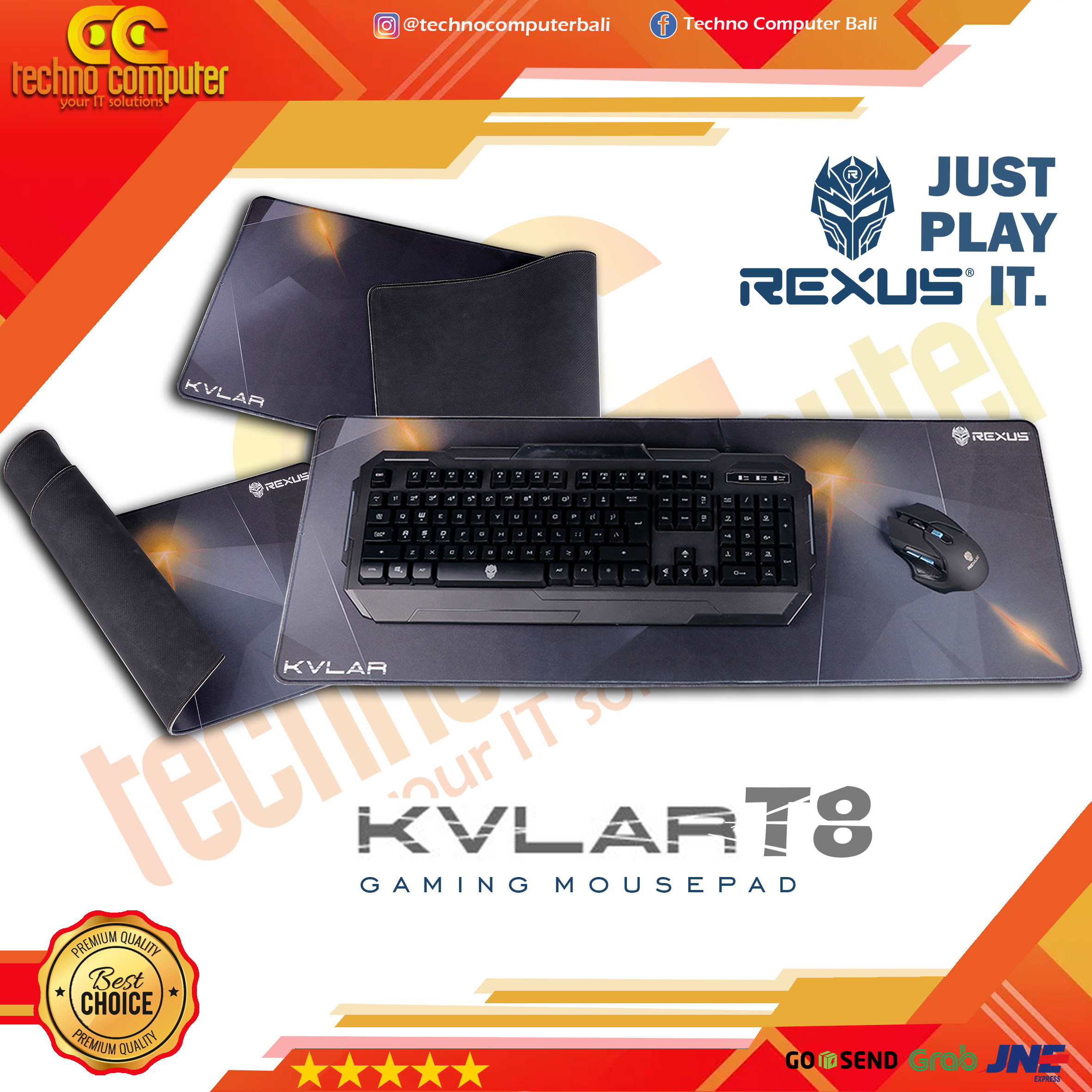 MOUSEPAD REXUS KVLAR T8 (800 x 300 x 3 mm) - Gaming Mousepad