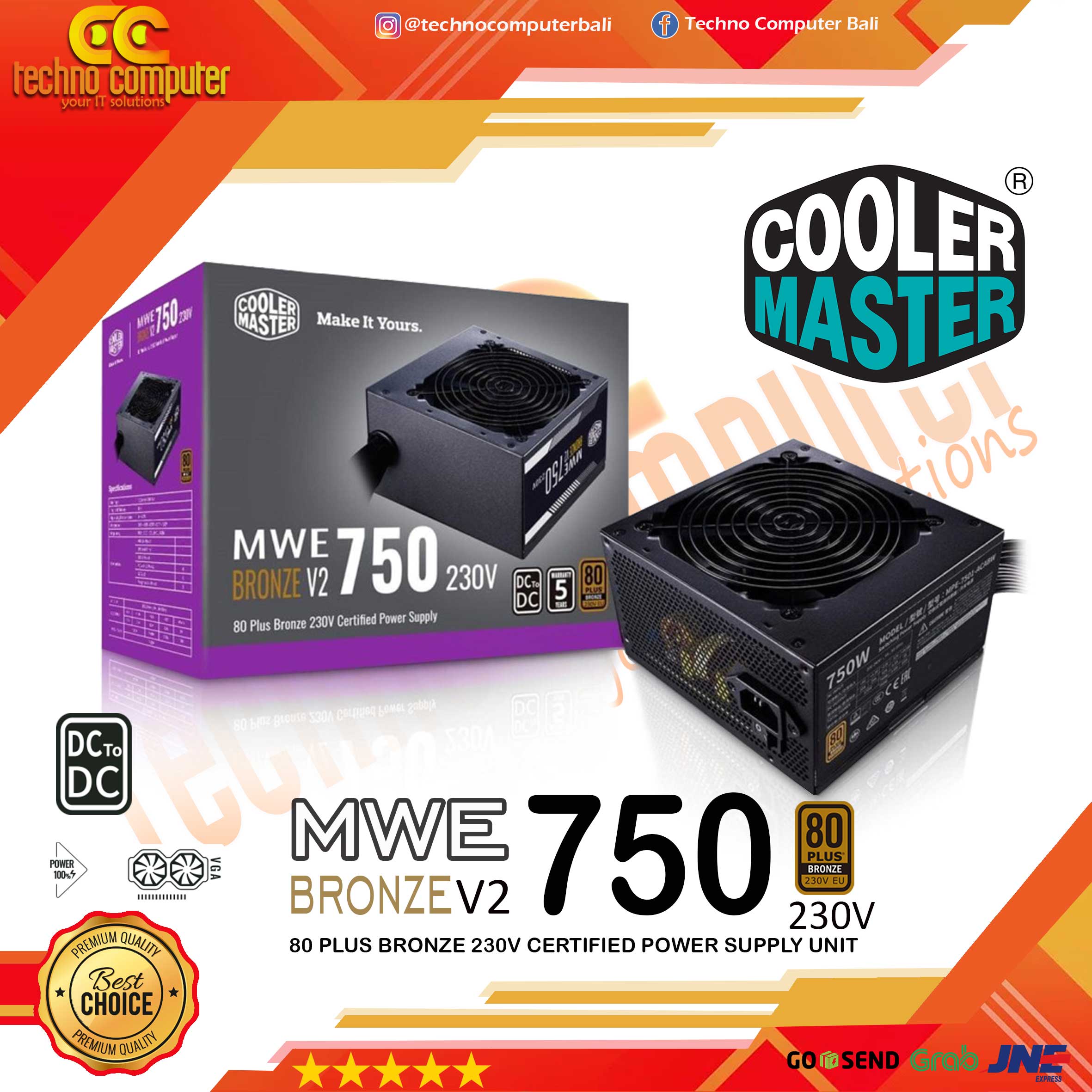 COOLERMASTER MWE750 V2 80+ Bronze (230V) - Non Modular