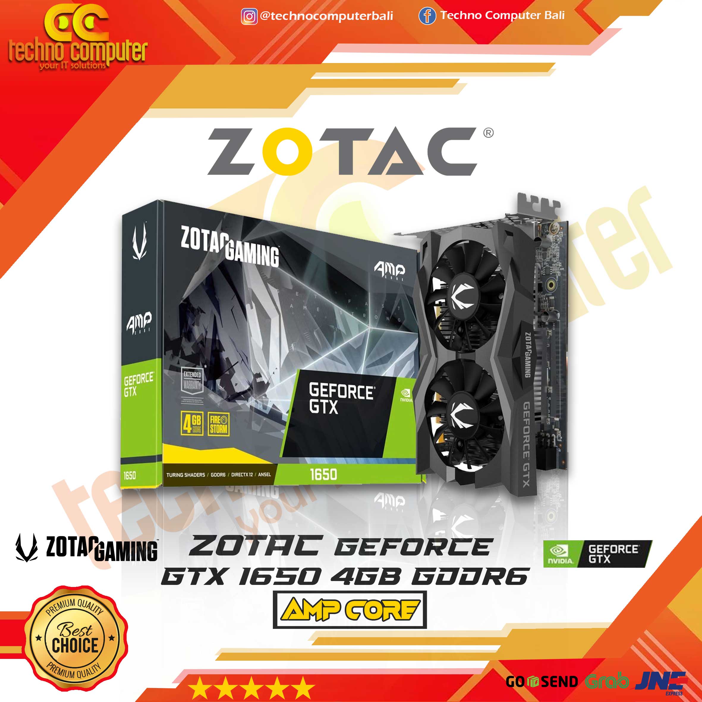 ZOTAC GAMING NVIDIA GeForce GTX 1650 AMP CORE 4GB GDDR6
