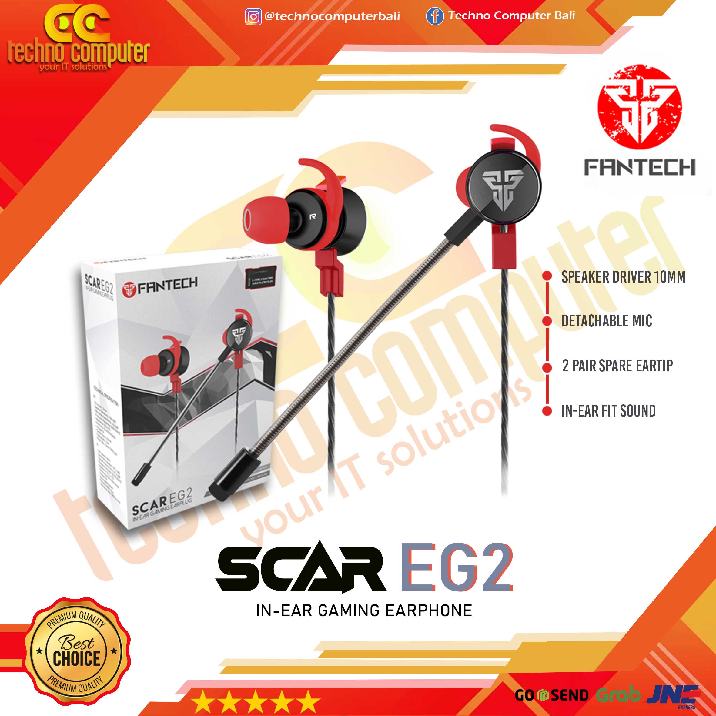 EARPHONE FANTECH SCAR EG2 - Gaming Earphone