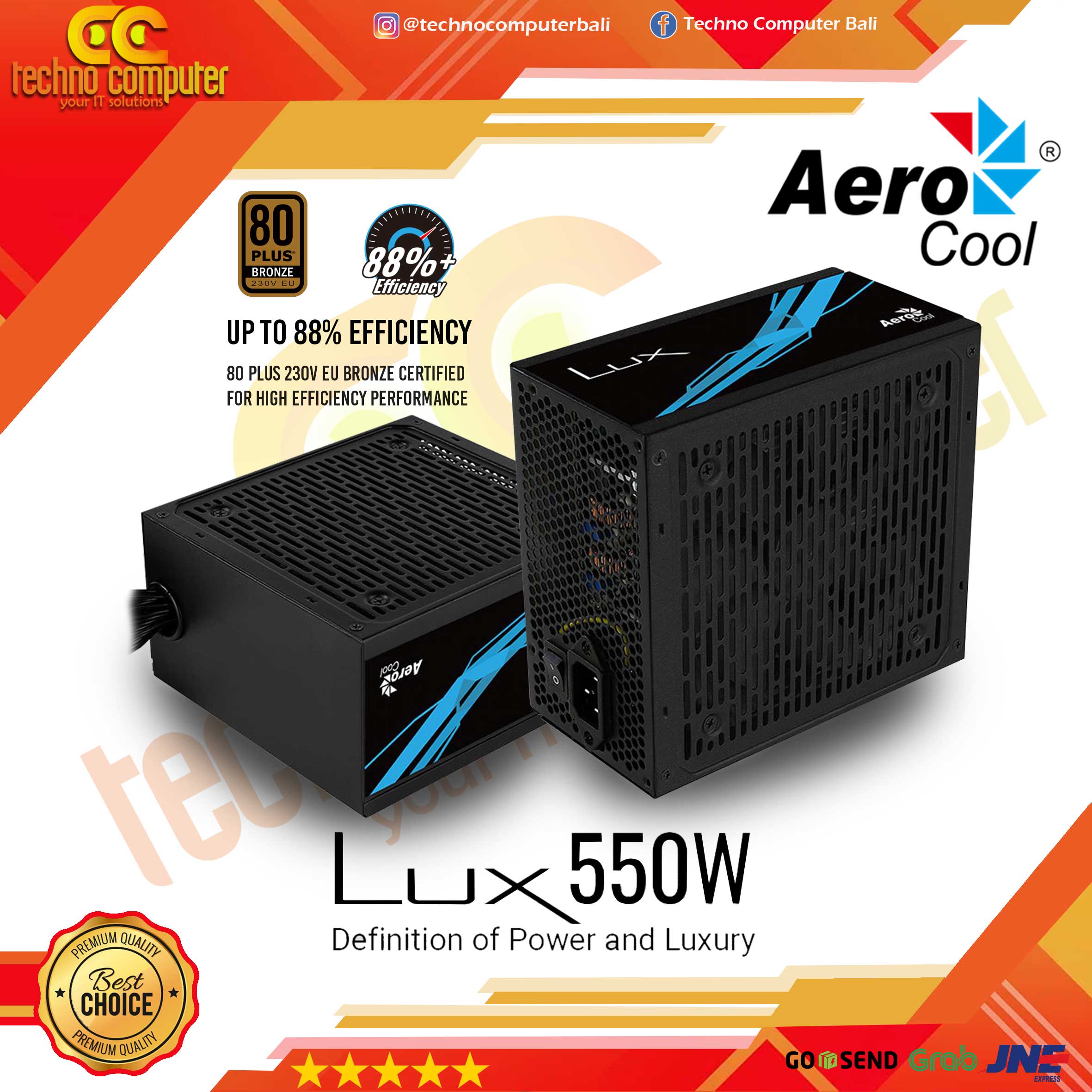 AEROCOOL LUX 550W 80+ Bronze - Non Modular