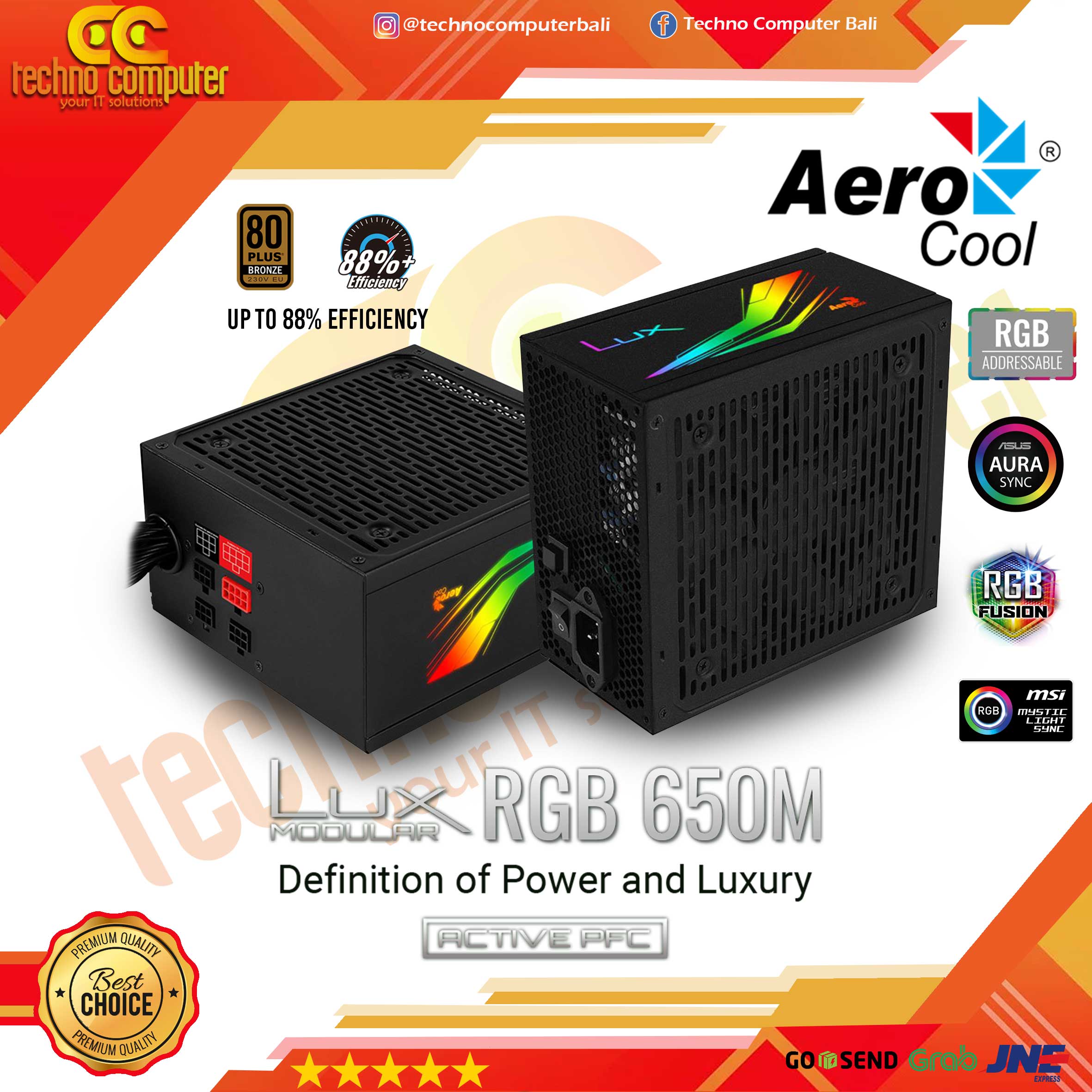 AEROCOOL LUX RGB 650M 650W 80+ Bronze - Non Modular