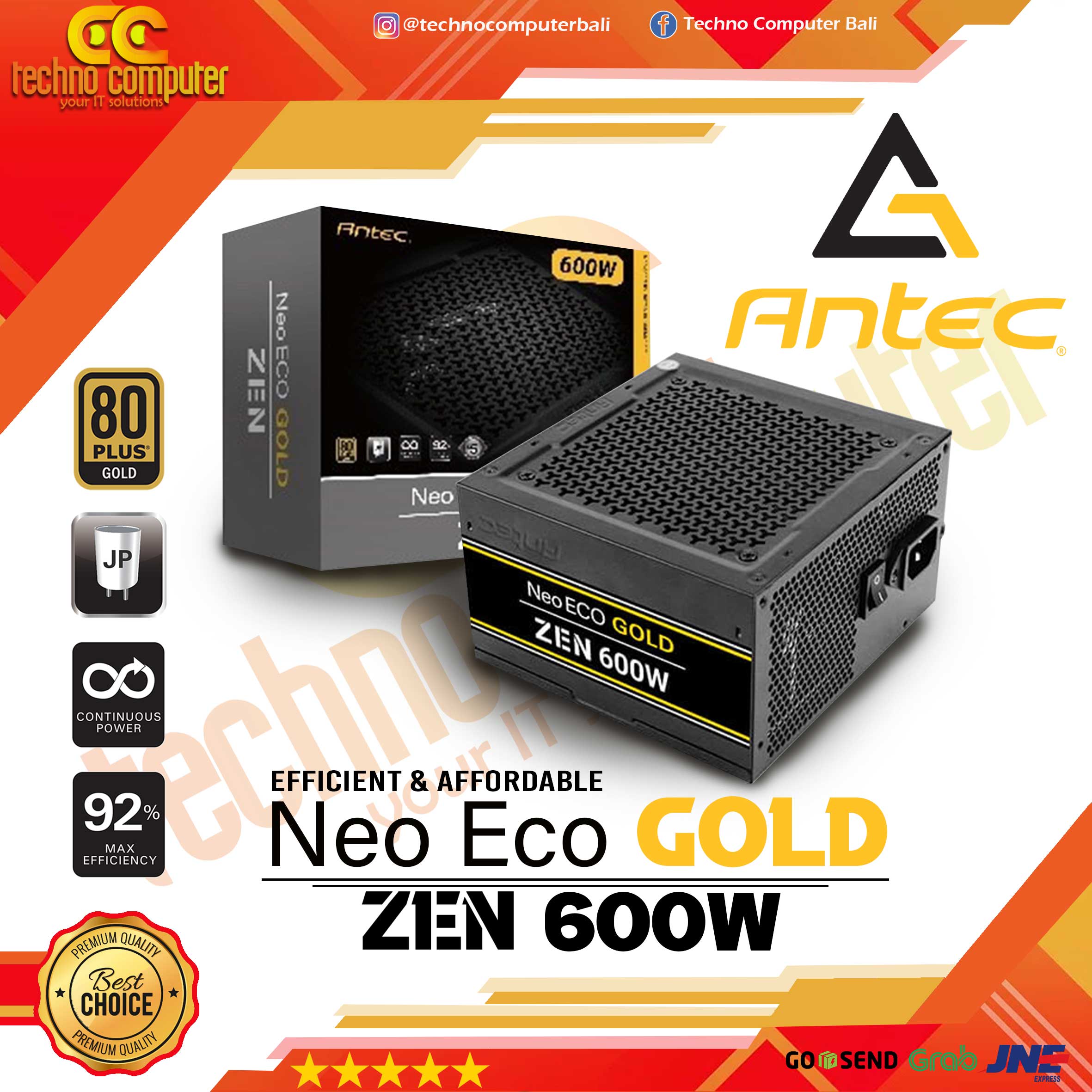 ANTEC NEO ECO GOLD ZEN-NE600G ZEN 600W 80+ Gold - Non Modular