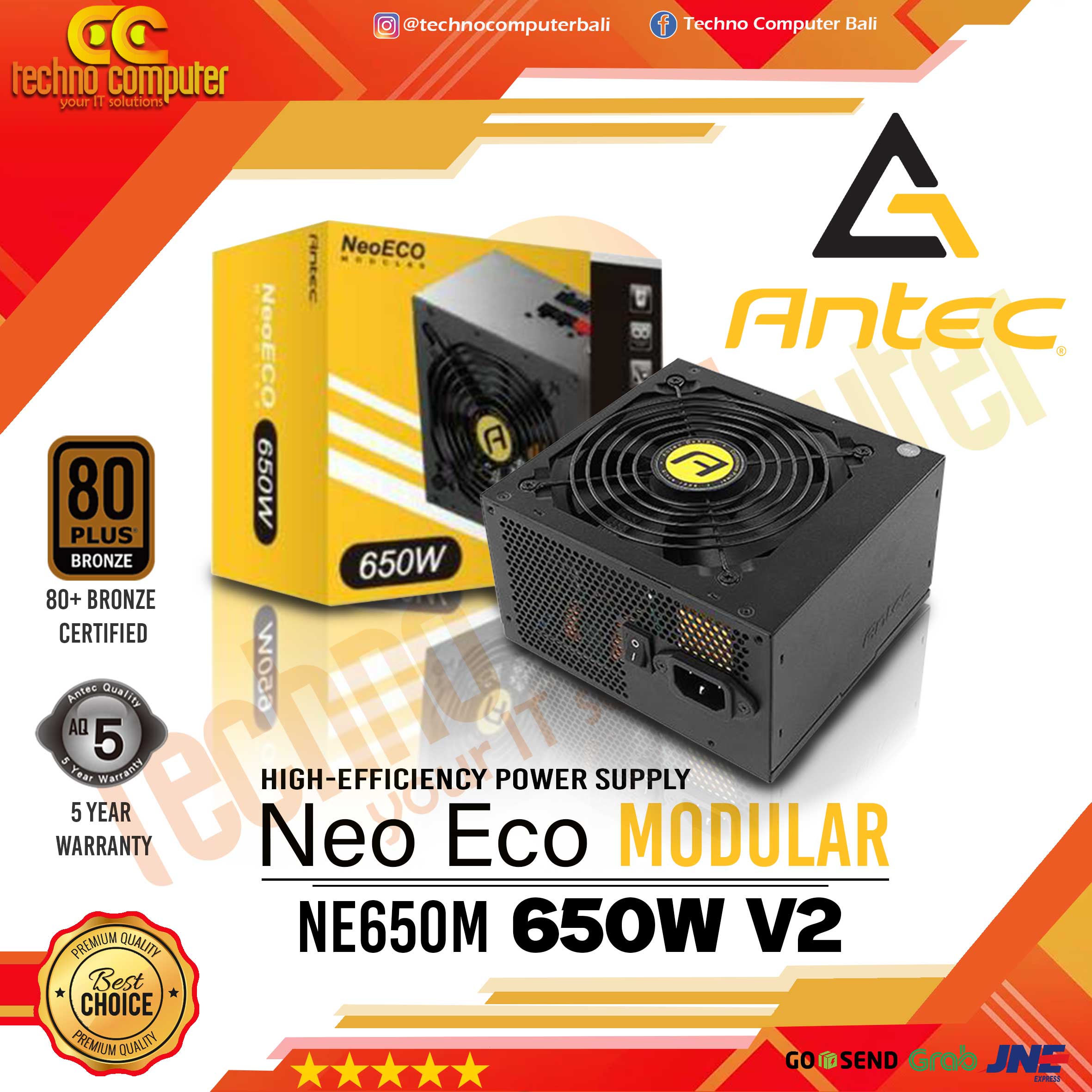 ANTEC NEO ECO MODULAR-NE650M V2 650W 80+ Bronze - Semi Modular