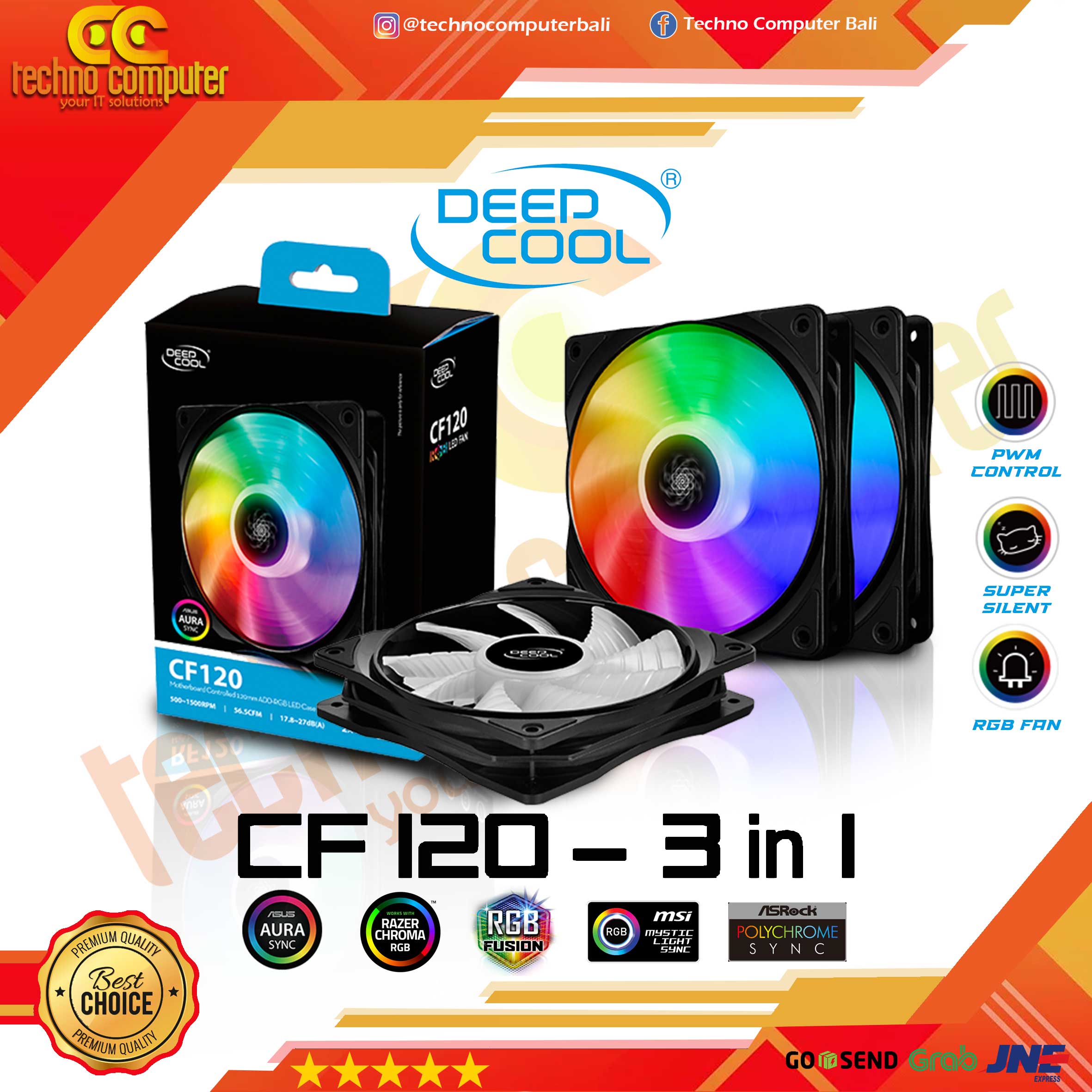 Fan Casing DEEPCOOL CF 120 - 3 in 1 ARGB LED