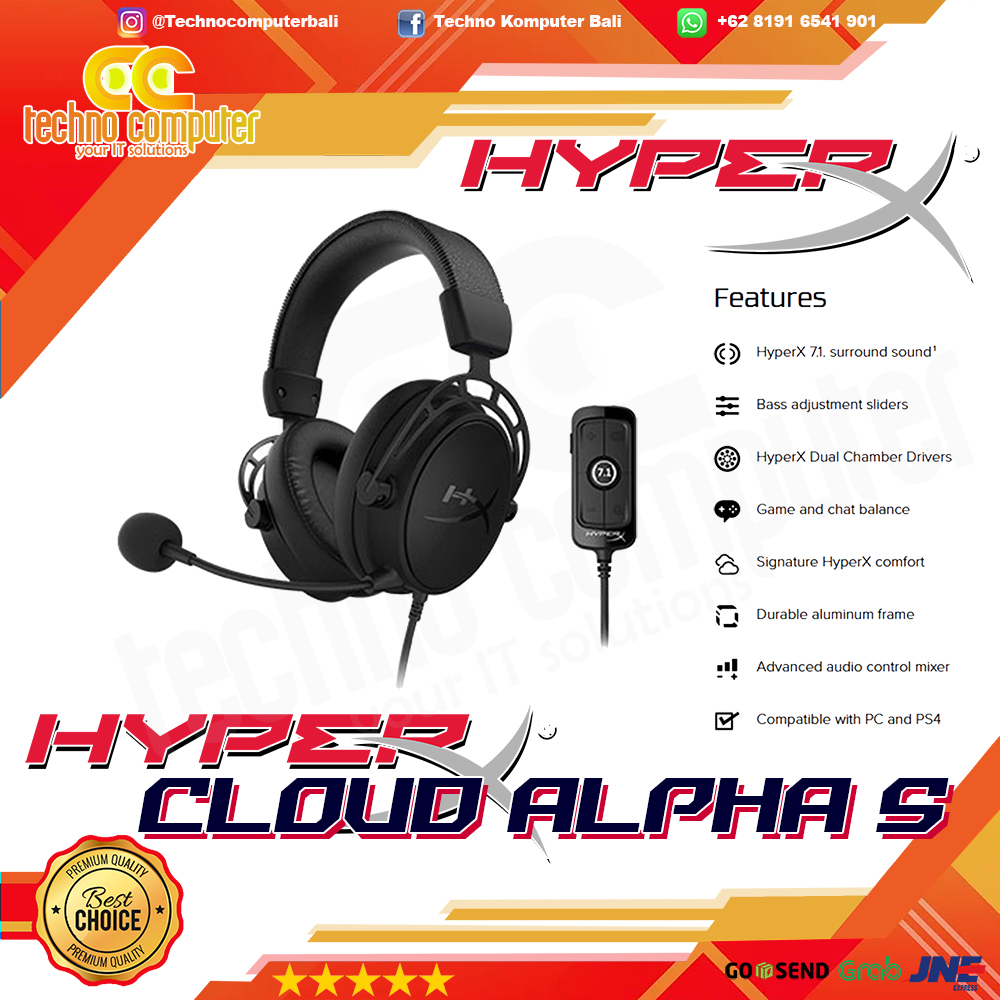 HEADSET HYPERX CLOUD ALPHA S - 7.1 Surround Sound - Gaming Headset