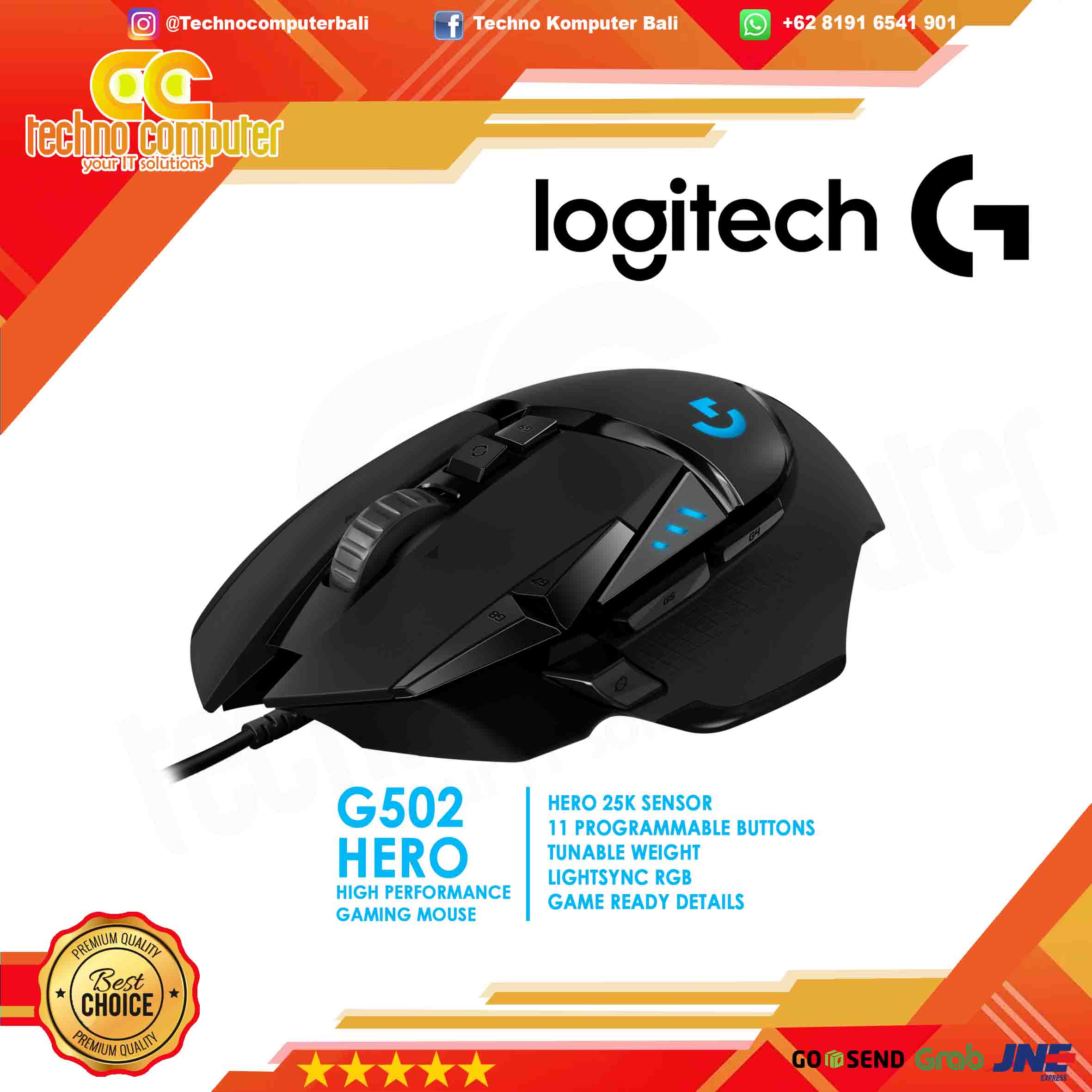 LOGITECH G502 Hero High Performance - Gaming Mouse