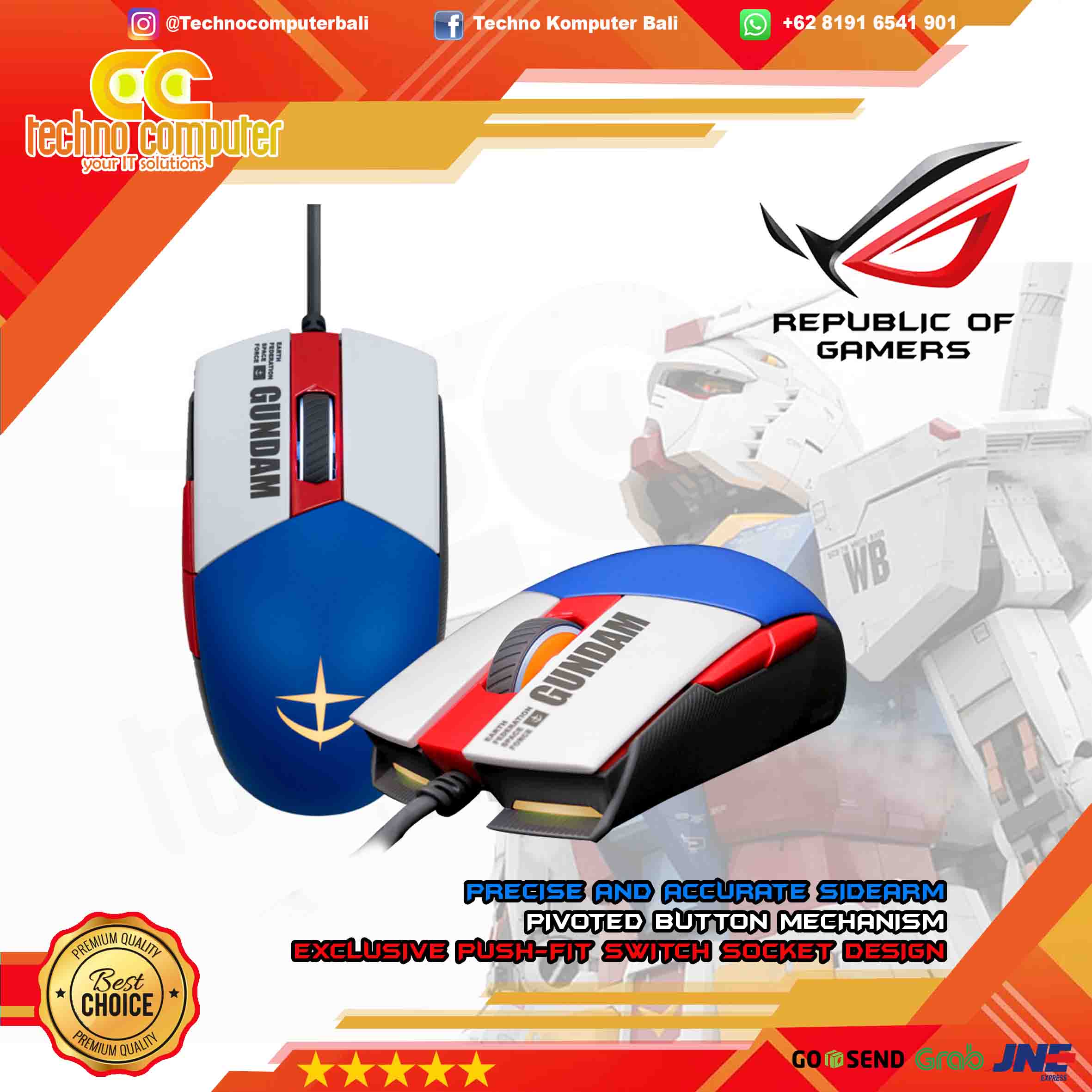 ASUS ROG Strix Impact II GUNDAM Edition - Gaming Mouse