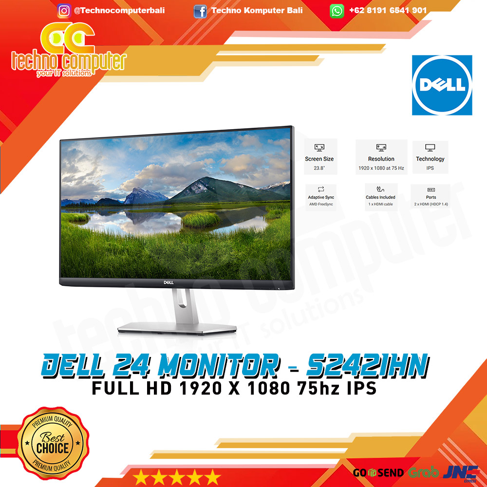DELL S2421HN LED Monitor- 24 inch, FHD (1920 X 1080), IPS, 75Hz, 4ms