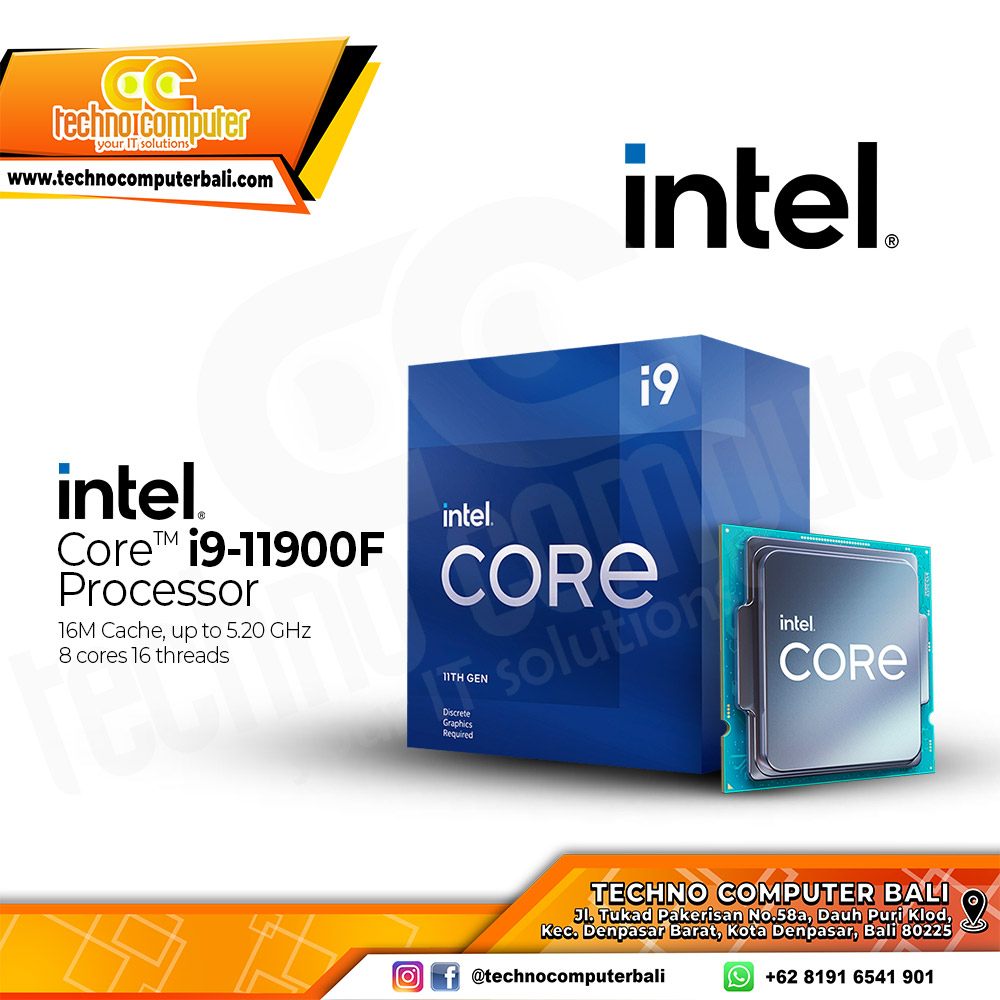 PROCESSOR INTEL CORE I9-11900F - 8 Cores 16 Threads Up To 5.2GHz - Socket LGA1200