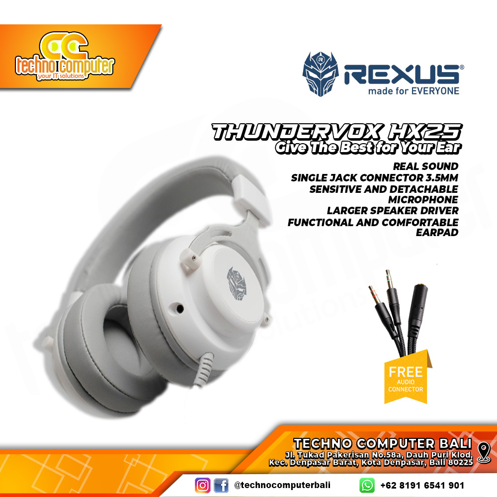 HEADSET REXUS THUNDERVOX HX25 White - Gaming Headset