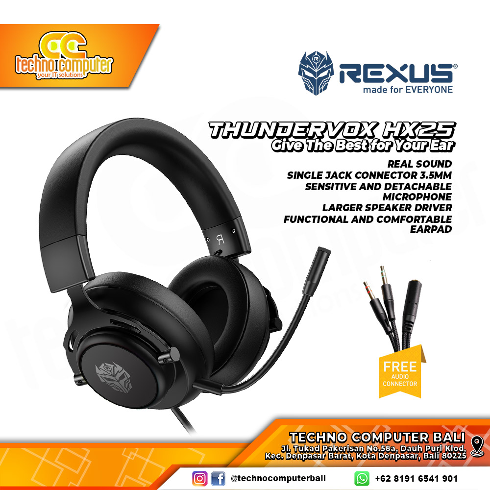 HEADSET REXUS THUNDERVOX HX25 Black - Gaming Headset