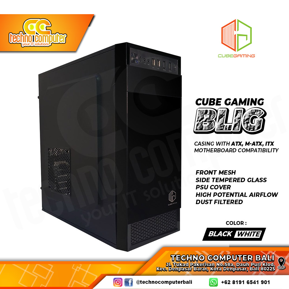 CASING CUBE GAMING BLIG - Mid Tower ATX Case (PSU 500w)
