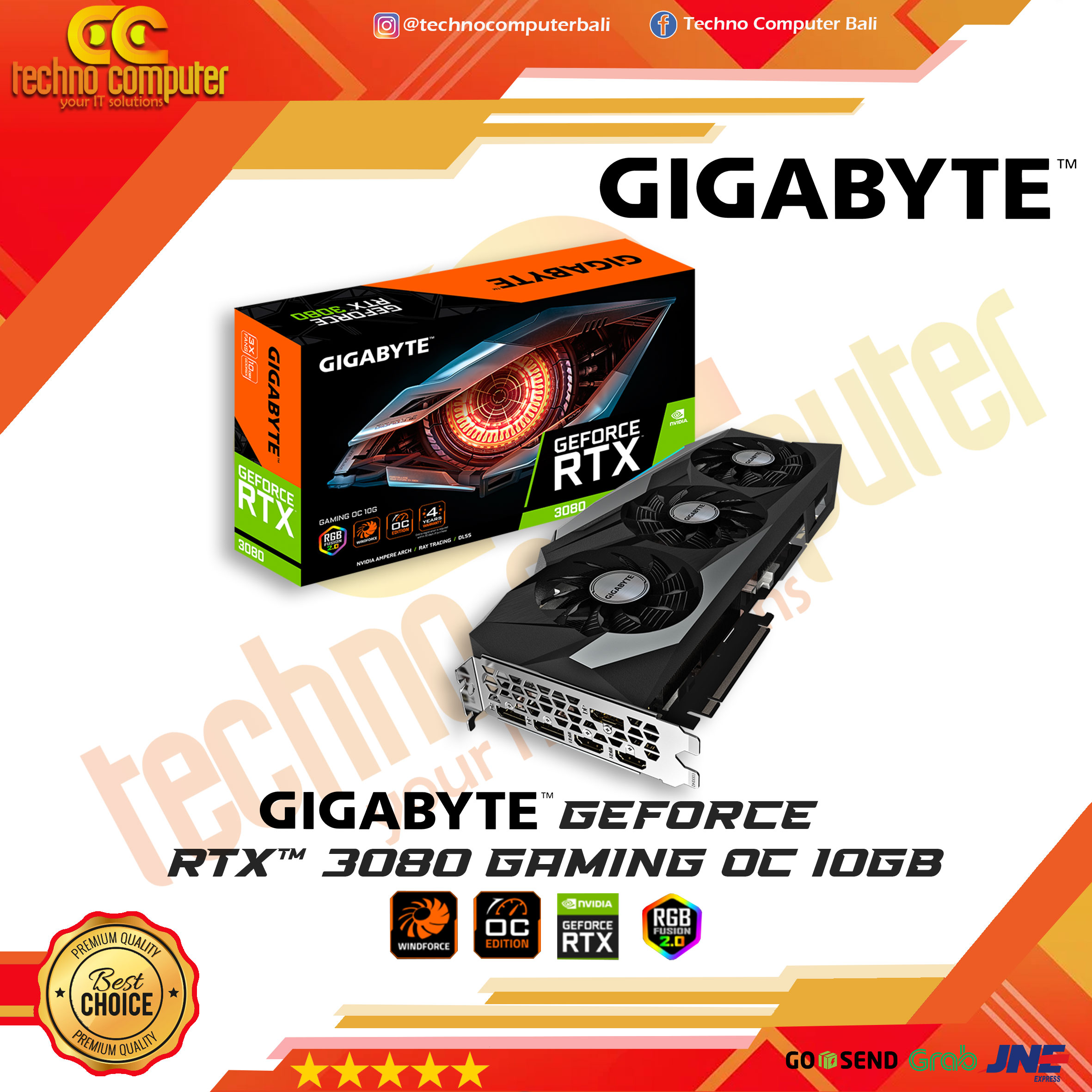 GIGABYTE NVIDIA GeForce RTX 3080 GAMING OC 10GB GDDR6X