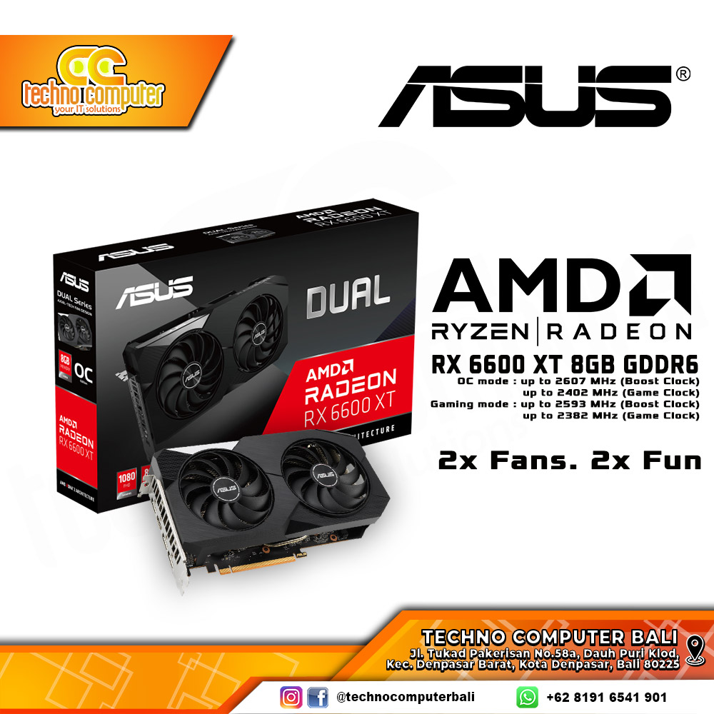 ASUS DUAL AMD Radeon RX 6600 XT OC Edition 8Gb GDDR6