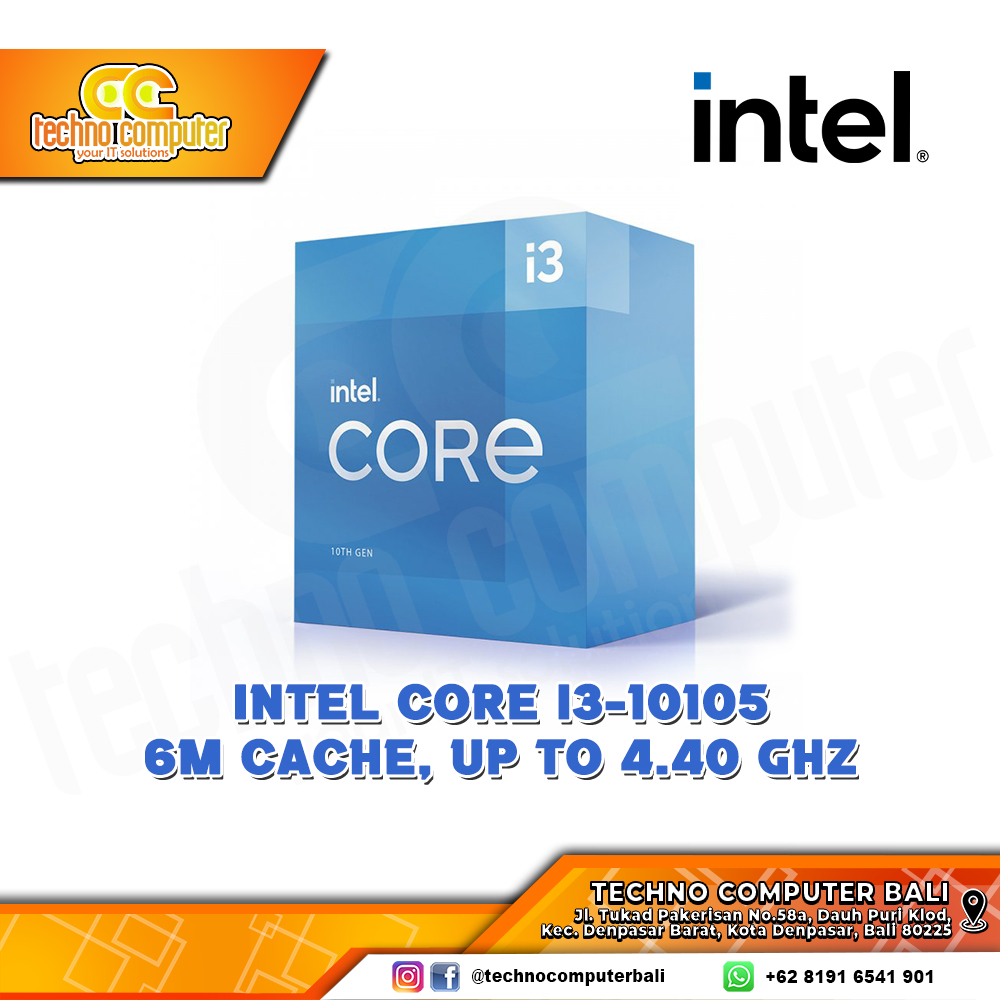 PROCESSOR INTEL CORE I3-10105 - 4 Cores 8 Threads Up to 4.4GHz - Socket LGA1200