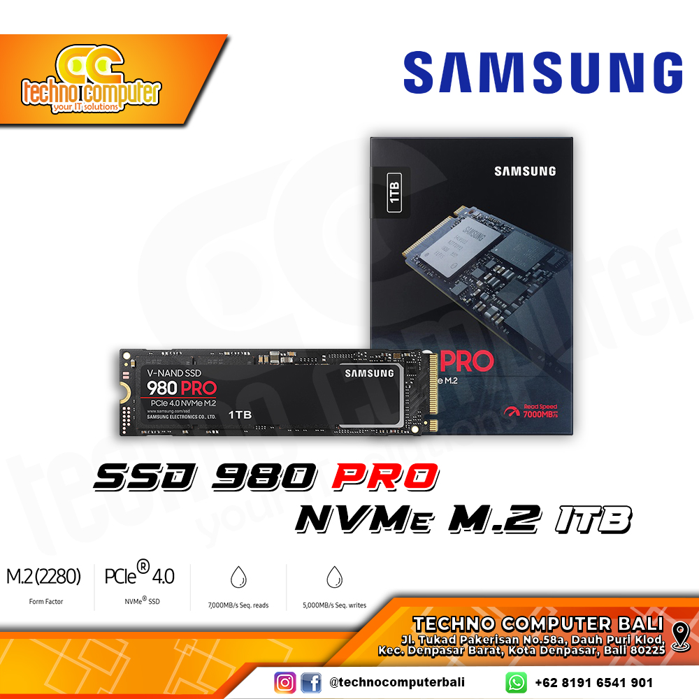 SSD SAMSUNG 980 Pro M.2 NVMe 2280 PCIe Gen4 x4 - 1TB