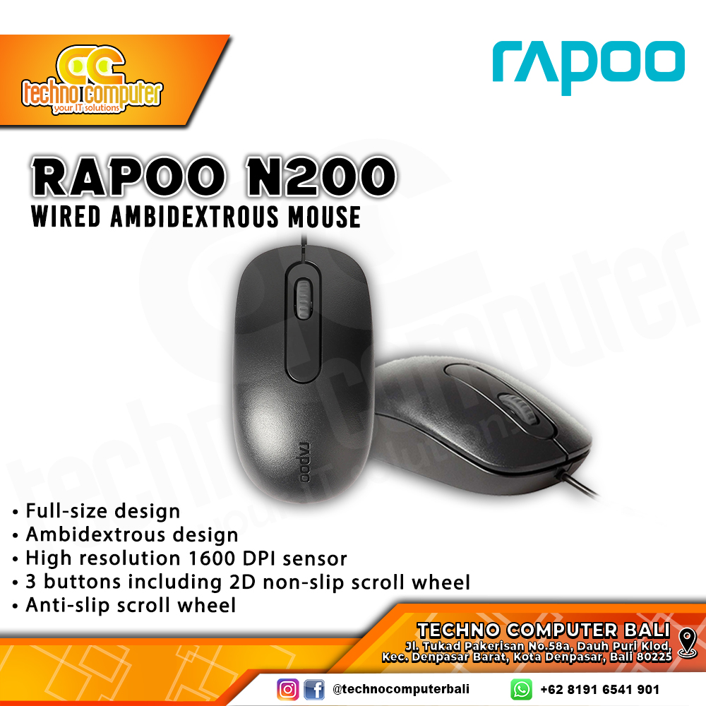 RAPOO N200 - Office Mouse