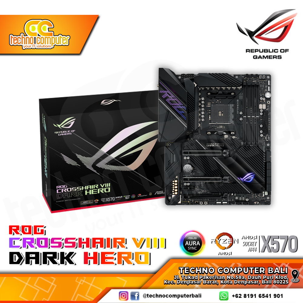 ASUS ROG CROSSHAIR VIII DARK HERO - ATX, AM4, X570, DDR4
