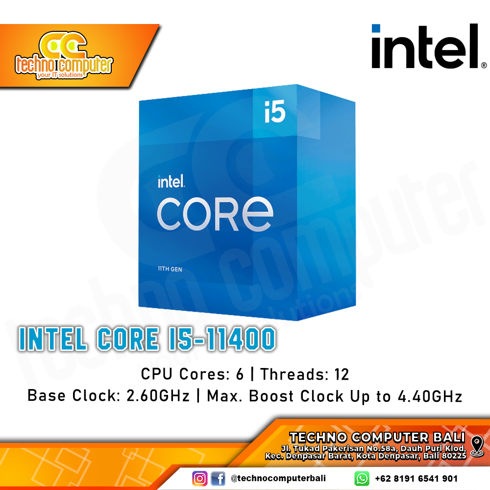 PROCESSOR INTEL CORE I5-11400 - 6 Cores 12 Threads Up to 4.4GHz - Socket LGA1200