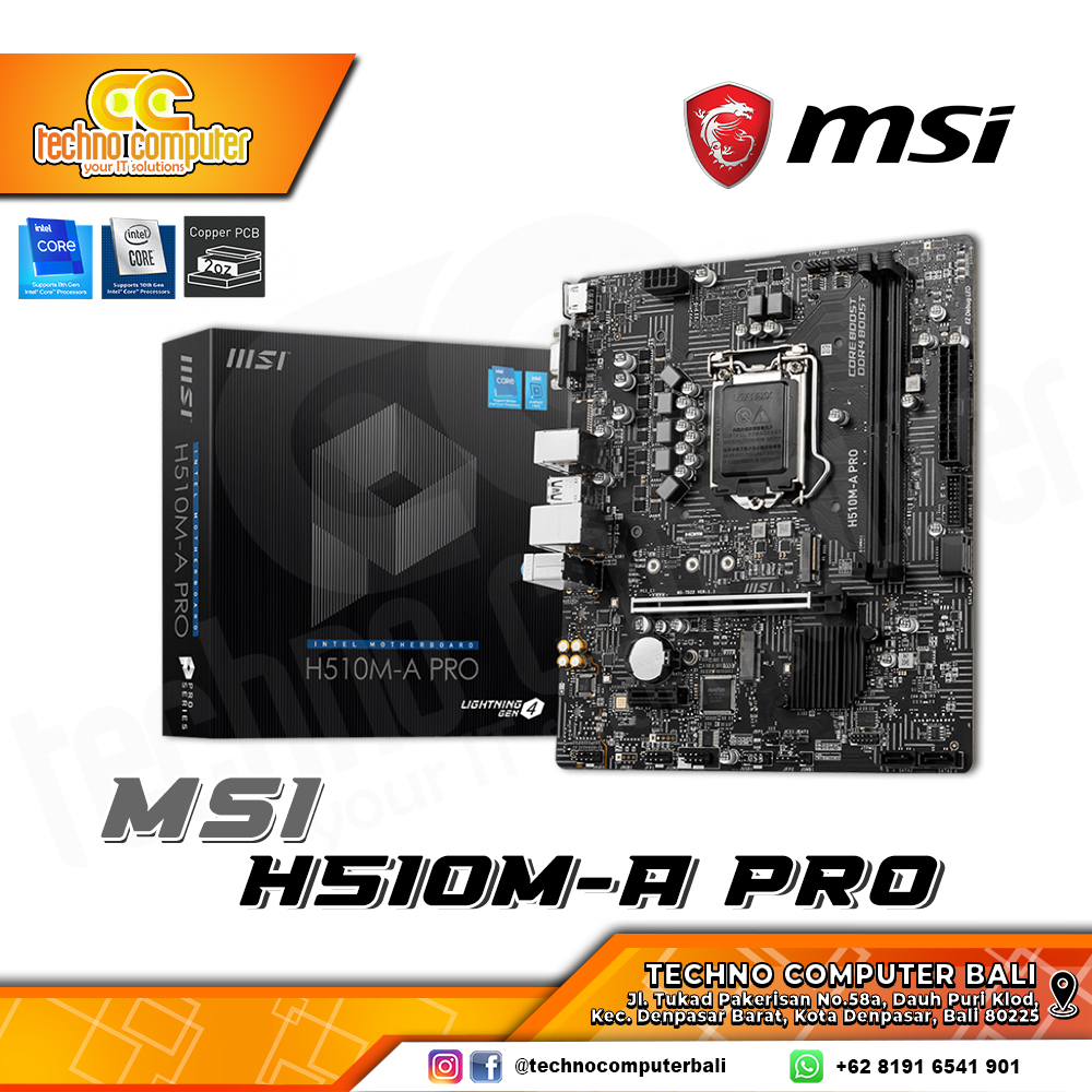 MSI H510M-A PRO - mATX, LGA1200, H510, DDR4