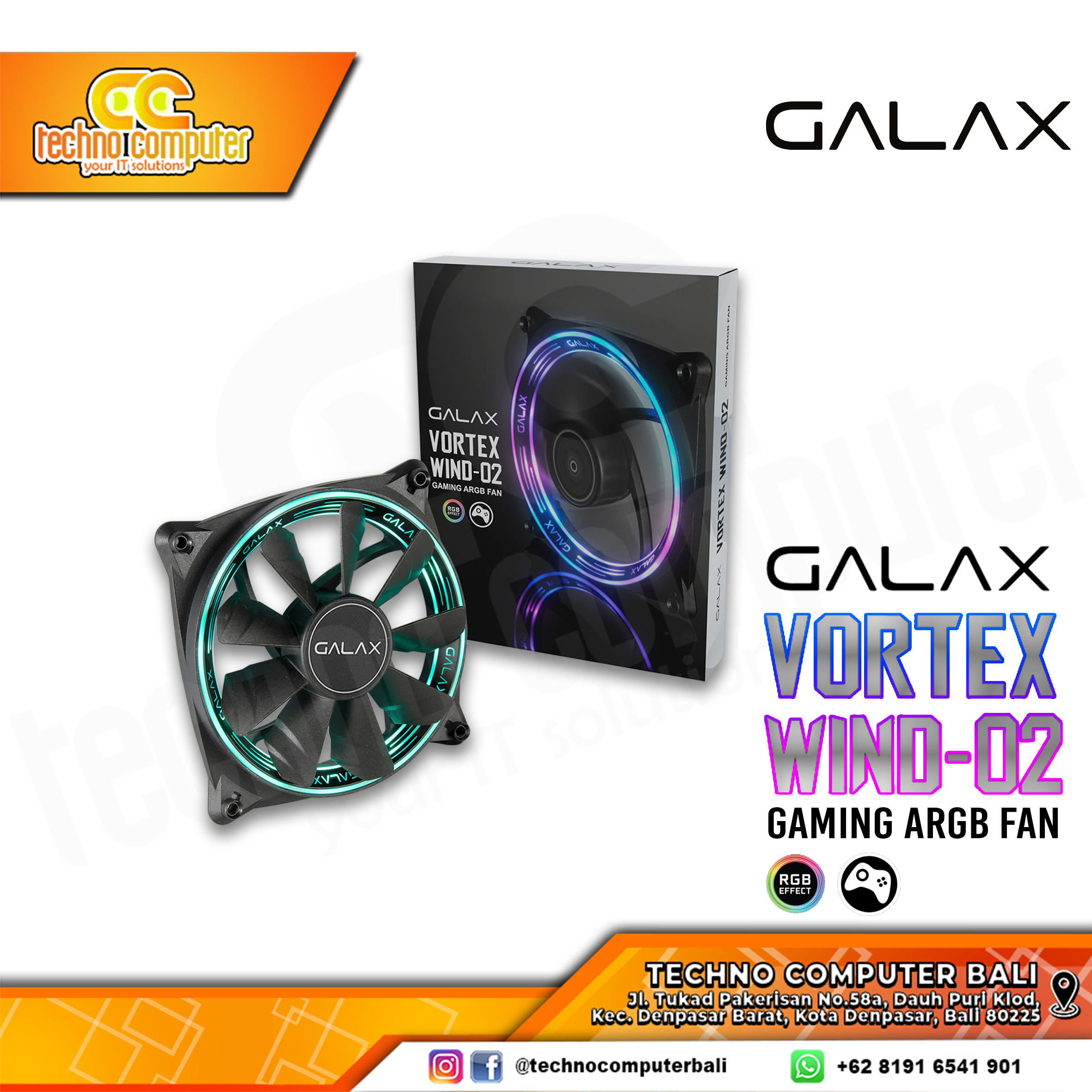 FAN CASING GALAX VORTEX WIND-2 ARGB - 120mm Single Pack