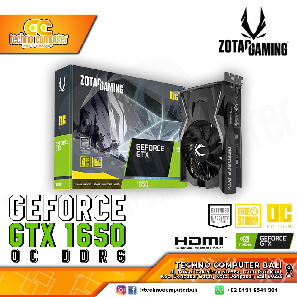 ZOTAC GAMING NVIDIA GeForce GTX 1650 OC Edition 4GB GDDR6