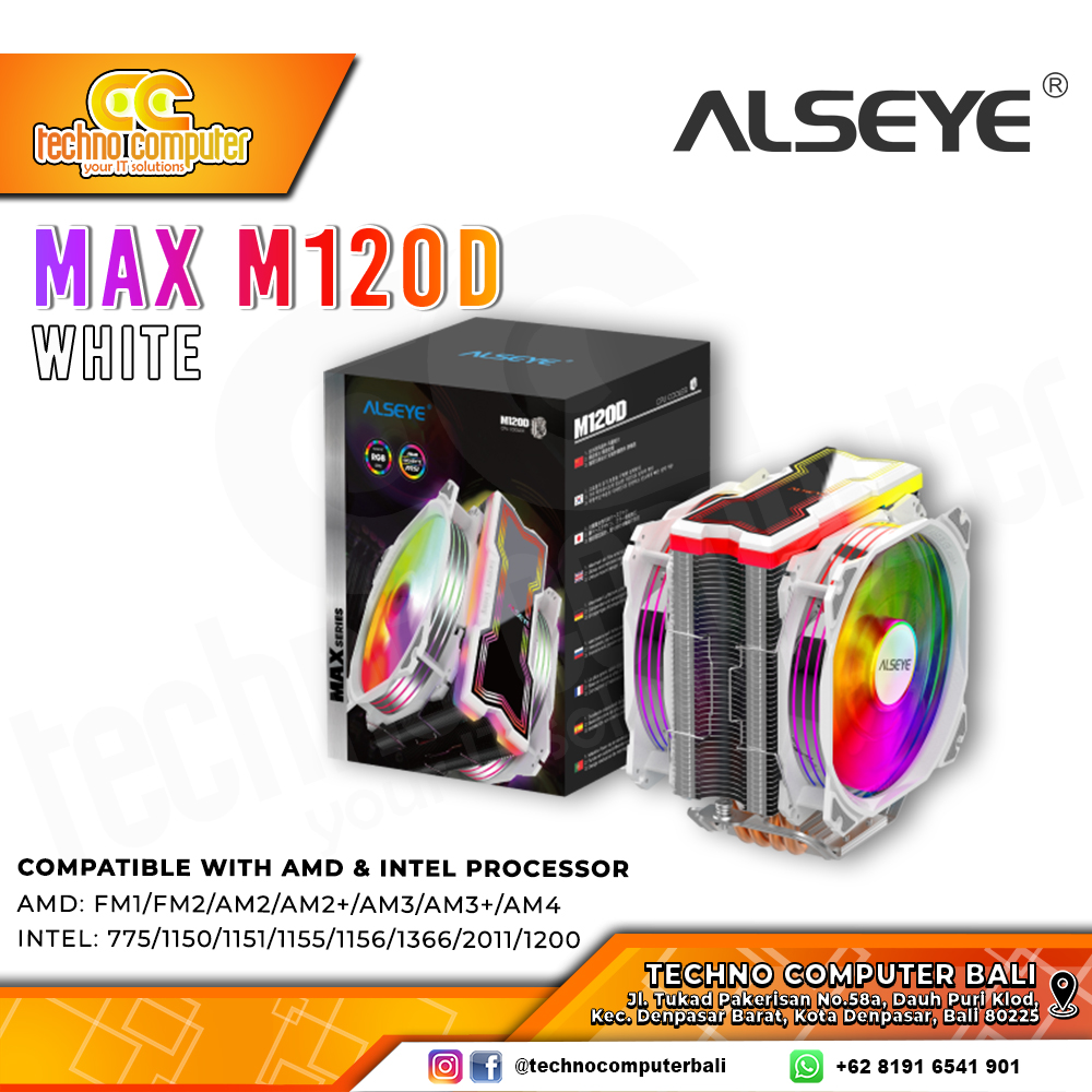 ALSEYE MAX M120D White - CPU Cooler - 120mm Air Cooler