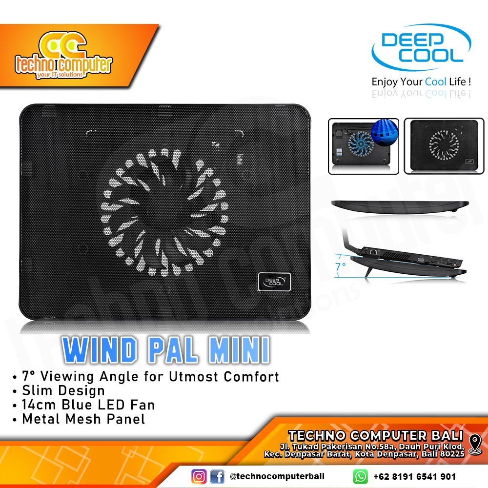 COOLINGPAD DEEPCOOL WINDPAL MINI N110 Notebook CoolingPad Up to 16inch