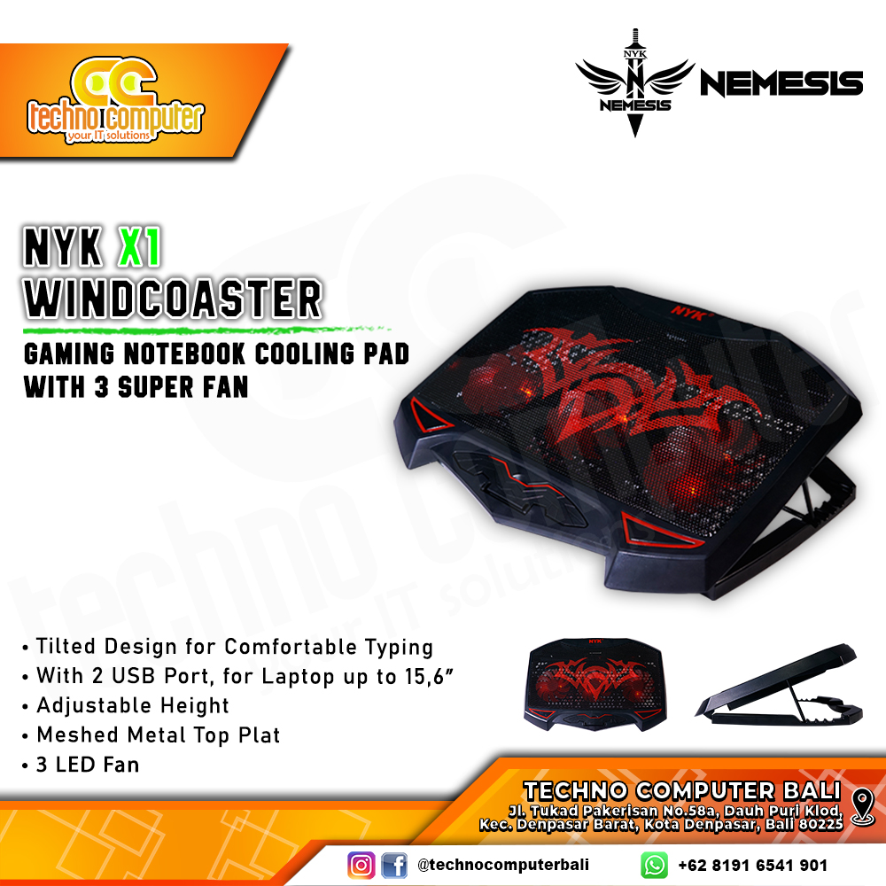 COOLINGPAD NYK X1 WINDCOASTER Notebook CoolingPad Up to 16inch