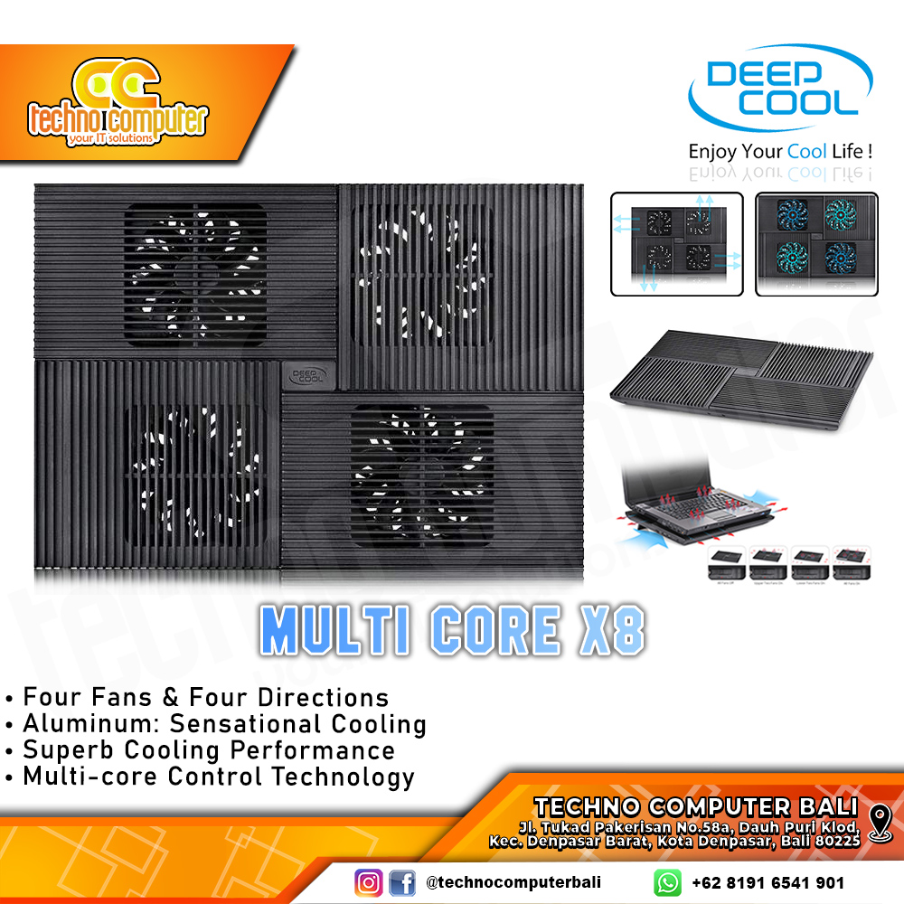 COOLINGPAD DEEPCOOL MULTI CORE X8 Notebook CoolingPad Up to 17inch