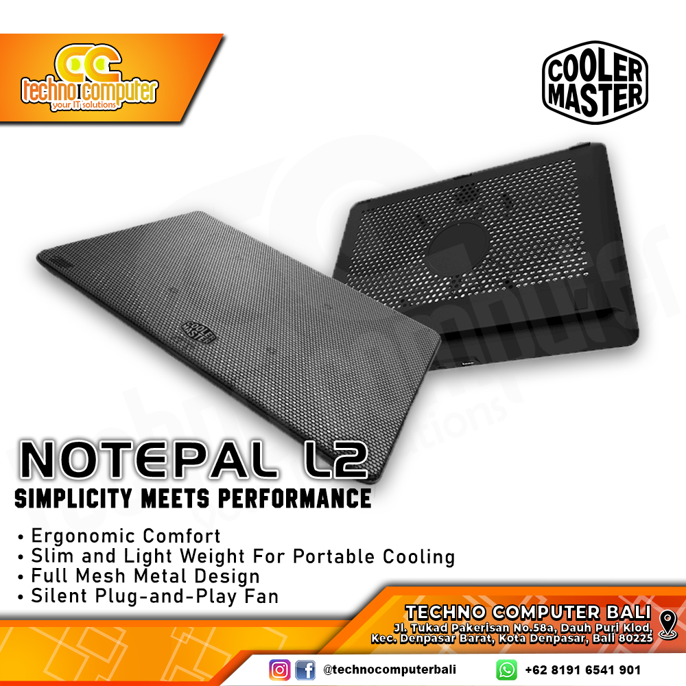 COOLINGPAD COOLERMASTER NOTEPAL L2 Notebook CoolingPad Up to 17inch