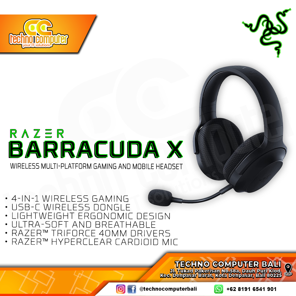 HEADSET RAZER BARRACUDA X Wireless - Multi-Platform - Gaming Headset