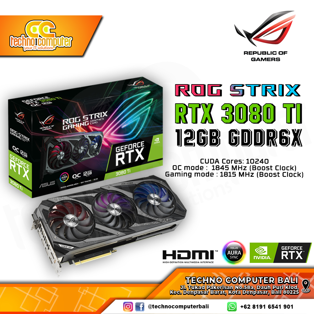 ASUS ROG STRIX NVIDIA GeForce RTX 3080 Ti OC Edition 12GB GDDR6X
