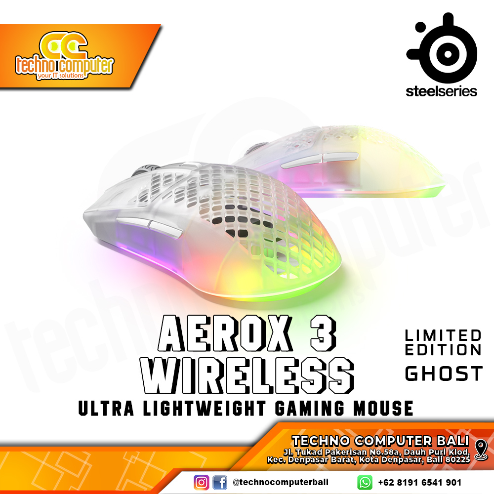 STEELSERIES AEROX 3 Wireless GHOST Edition - Gaming Mouse Wireless