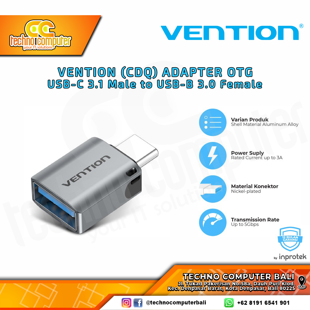 VENTION ADAPTER USB - OTG USB Type-C to USB 3.0 Female - CDQ 2pcs