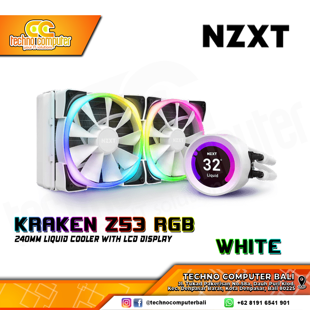 NZXT KRAKEN Z53 RGB White Edition - CPU Cooler - 240mm AIO Liquid Cooler with LCD Display