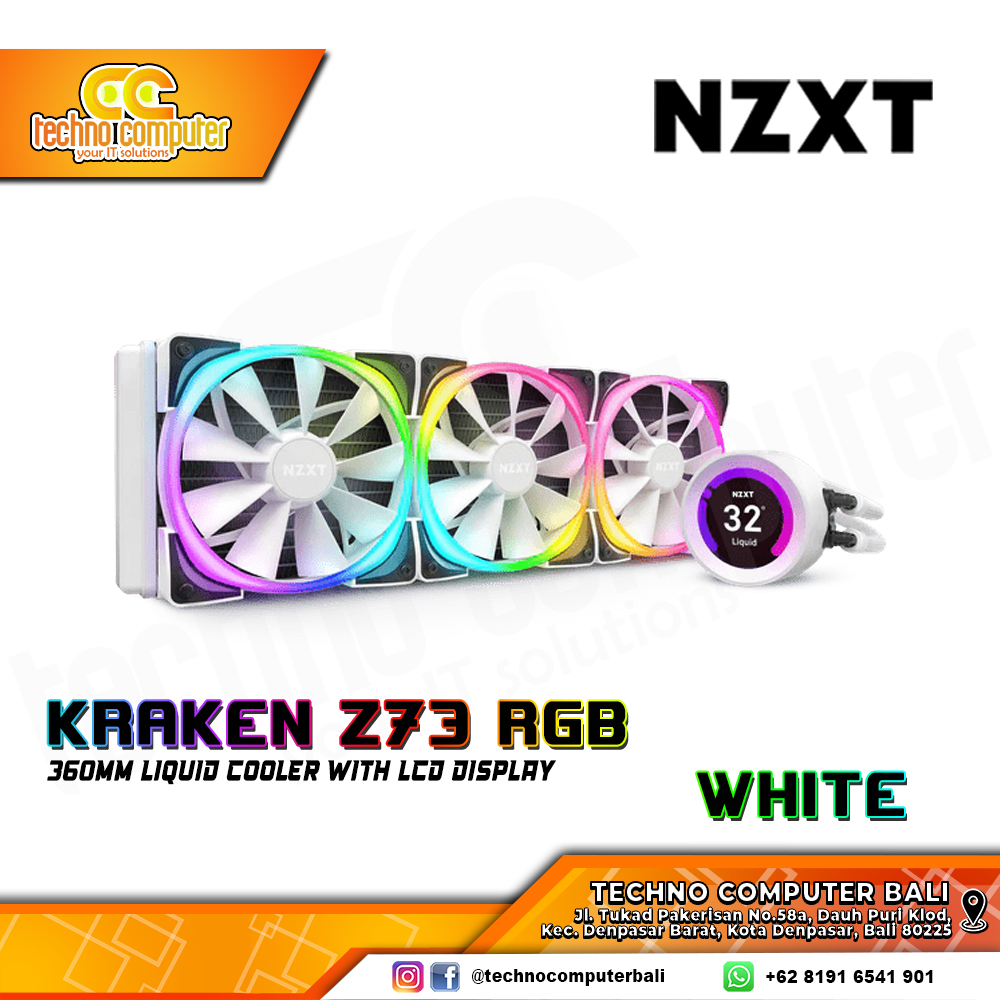NZXT KRAKEN Z73 RGB White Edition - CPU Cooler - 360mm AIO Liquid Cooler with LCD Display