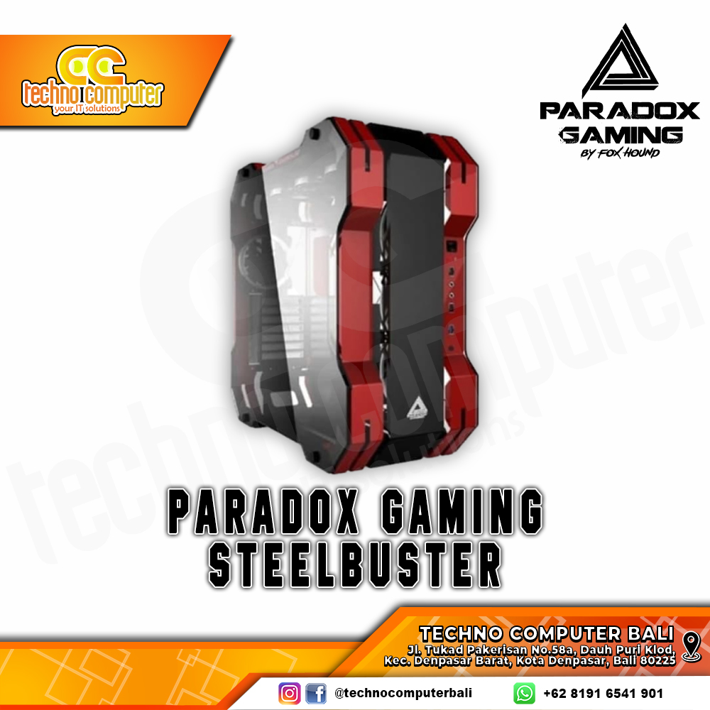 CASING PARADOX GAMING STEELBUSTER - Mid Tower ATX Case Tempered Glass