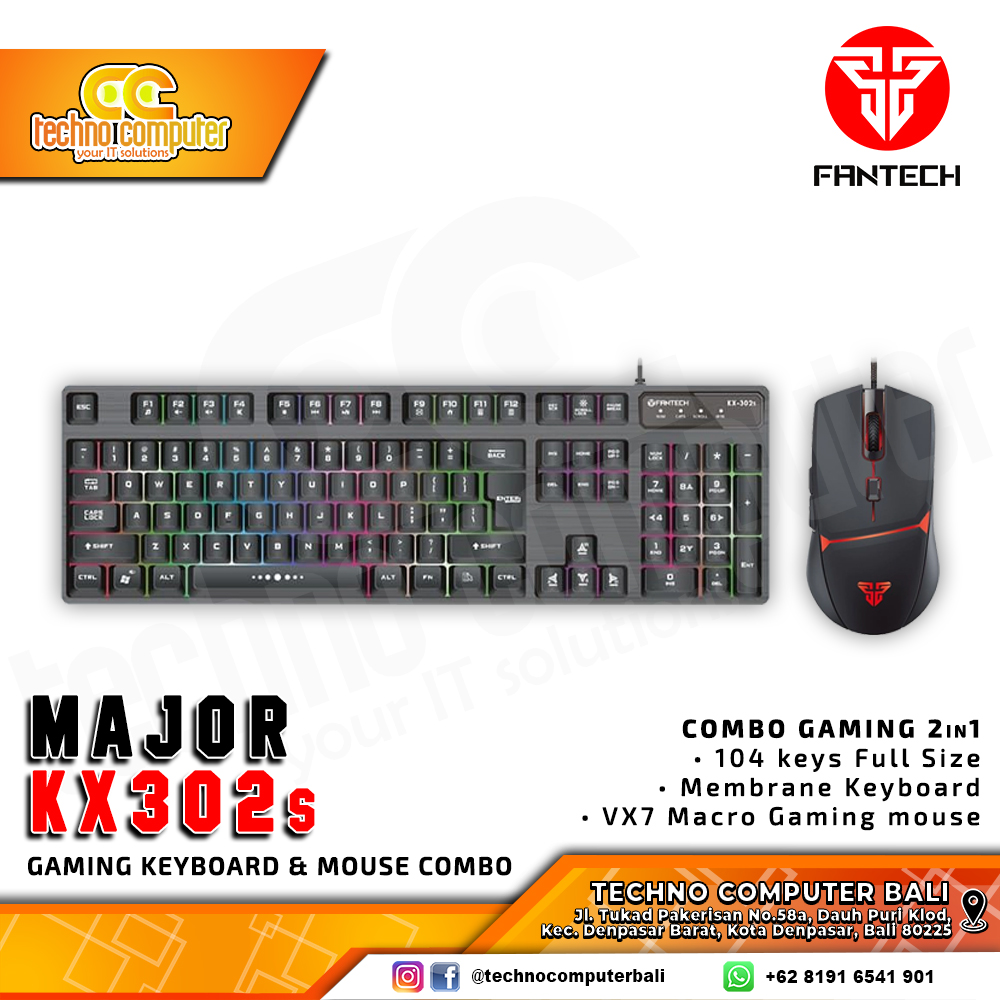FANTECH MAJOR KX-302s 2in1 - Gaming Keyboard & Mouse Combo