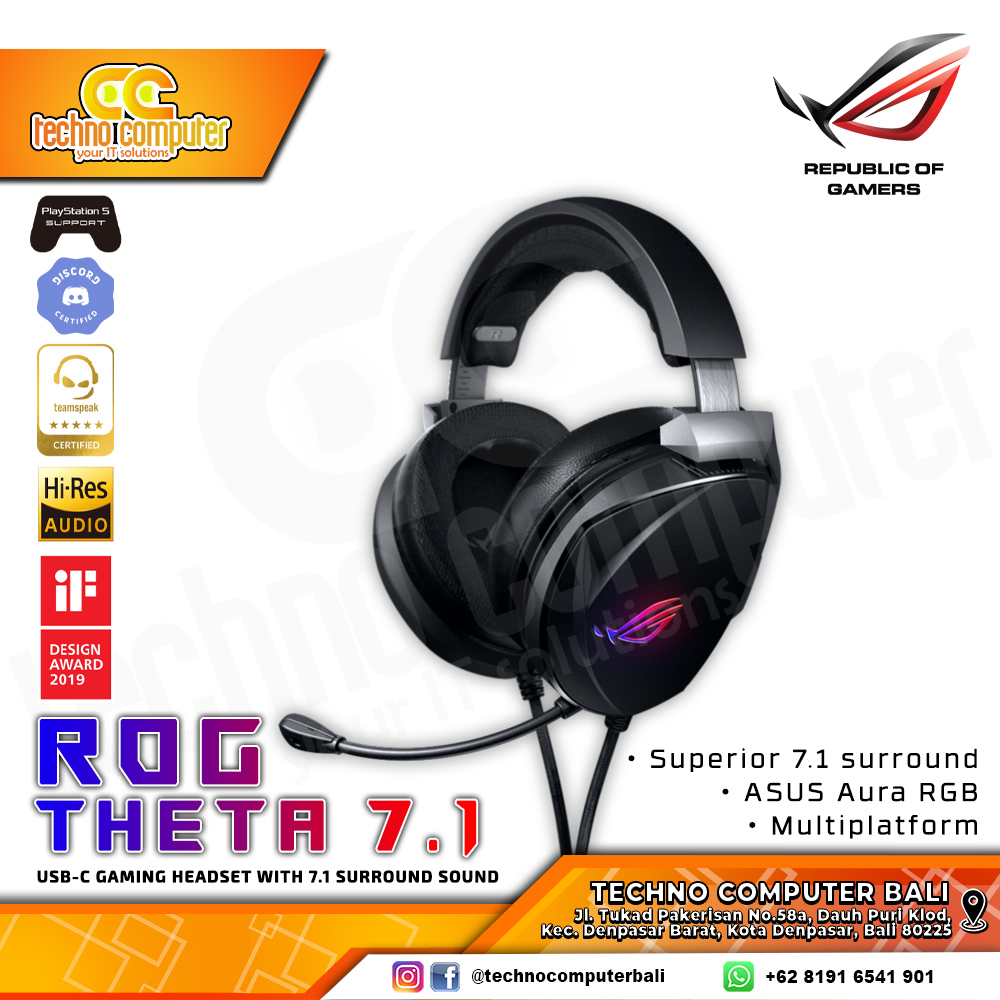 HEADSET ASUS ROG Theta 7.1 - 7.1 Surround Sound - Gaming Headset
