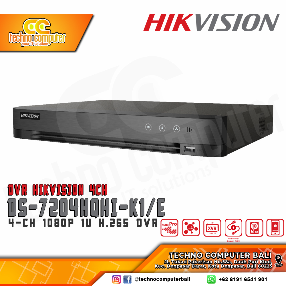 DVR HIKVISION 4CH DS-7204HQHI-K1/E