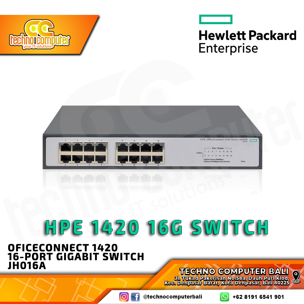 SWITCH HUB HPE OfficeConnect Switch 16 Port Gigabit HPE 1420-16G / JH016A