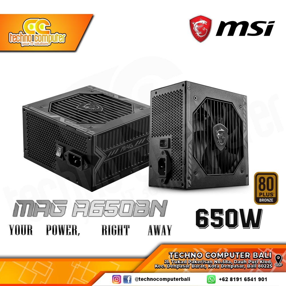 MSI MAG A650BN 650W 80+ Bronze - Non Modular